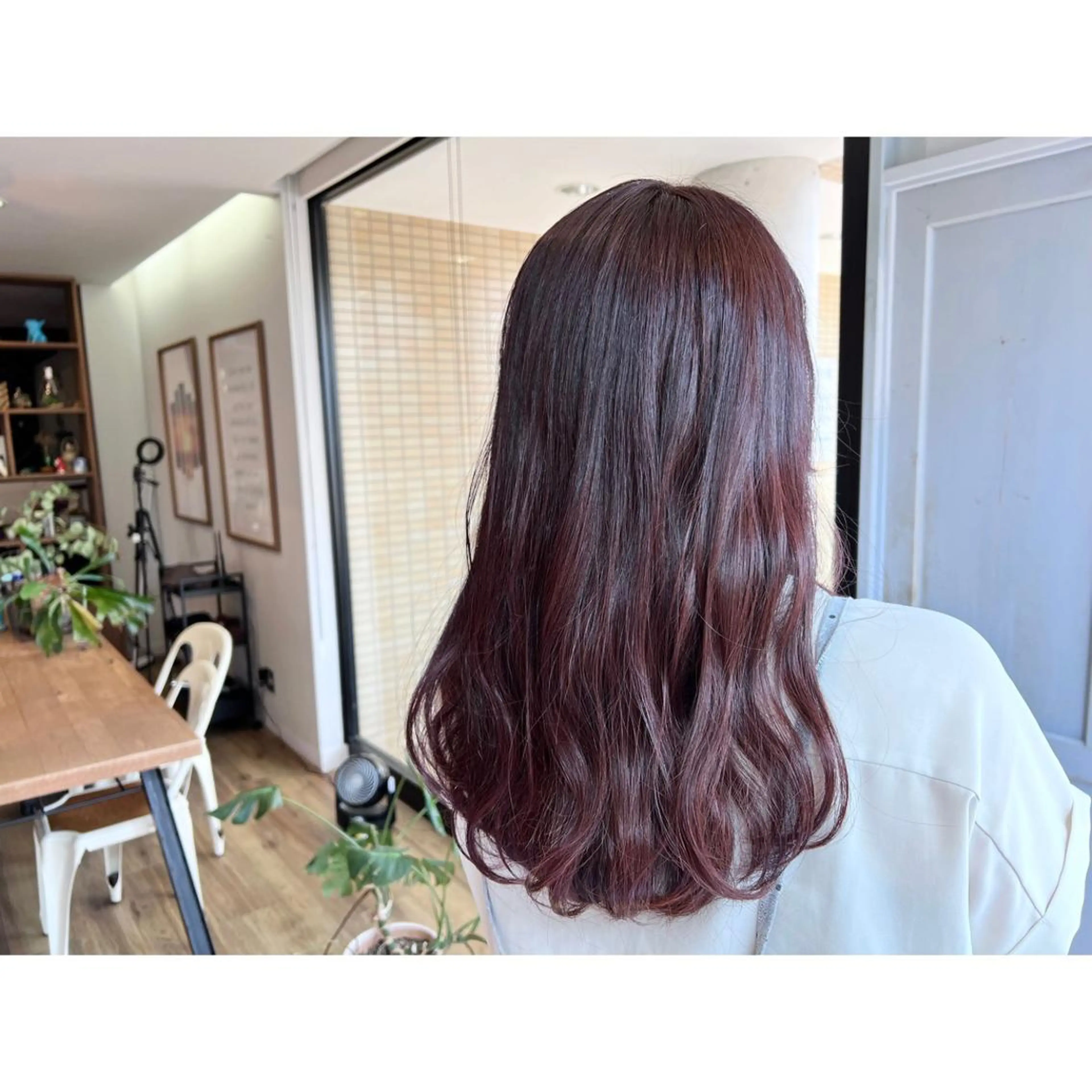 ロング カラー ピンクカラー バイオレットカラー ヘアカラー トリートメント ツキダテ ユイのヘアスタイル