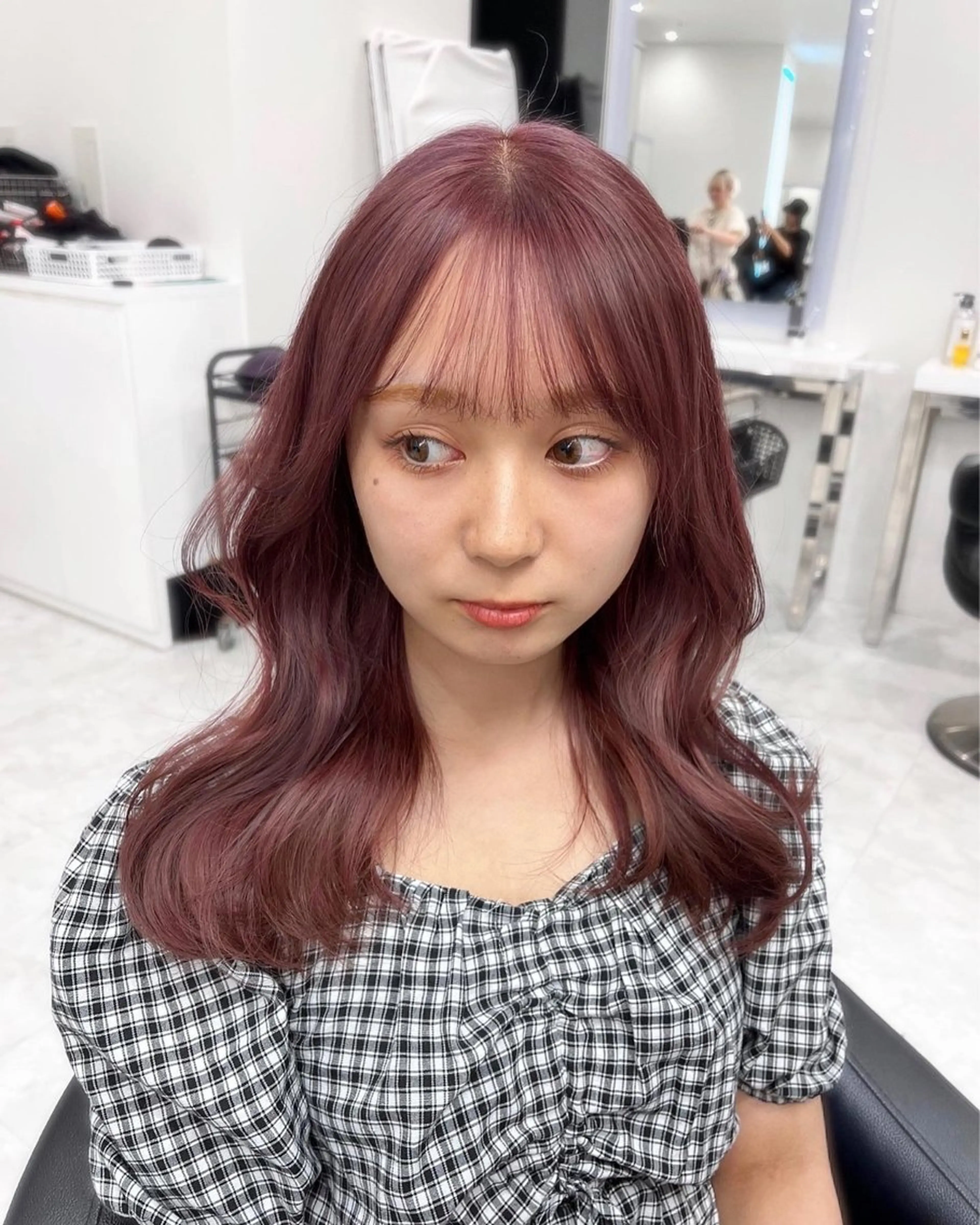 ロング ヘアカラー トリートメント ヘアセット RIKO👼🏻💓 韓国ガーリーのヘアスタイル