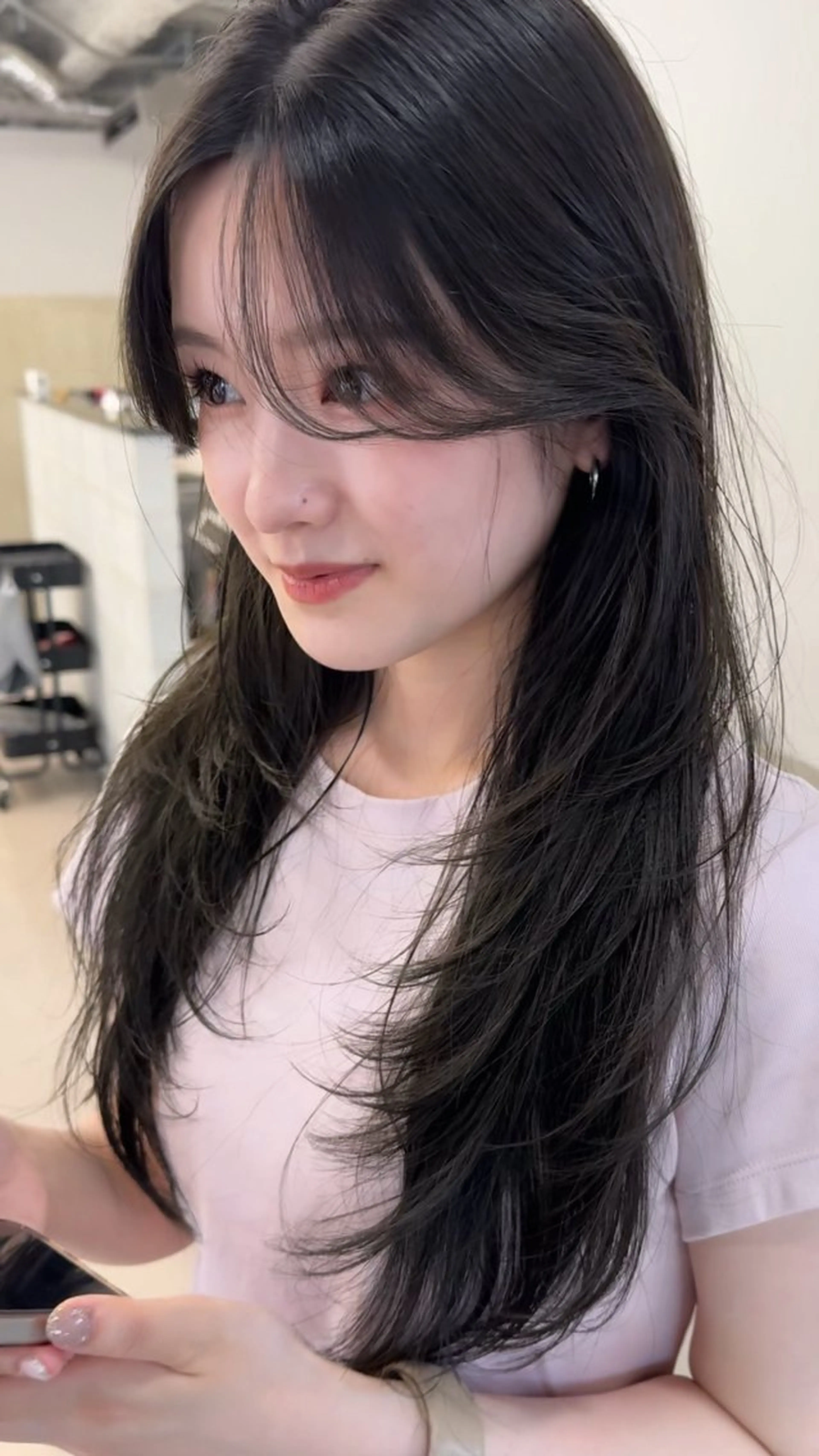 ロング ロングレイヤー レイヤーカット ロング 田中 叶太のヘアスタイル