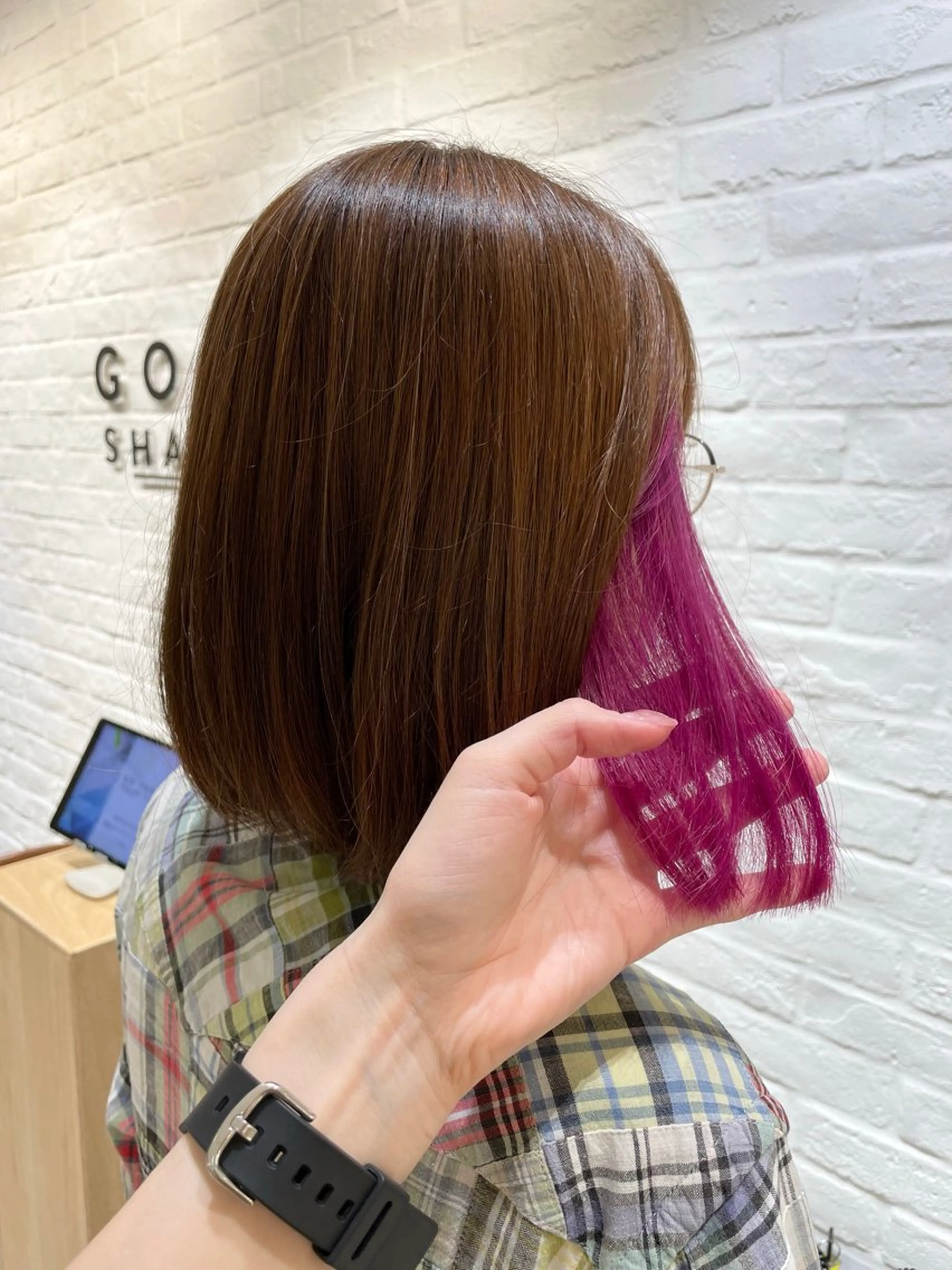 ショート カラー ヘアカラー miyu 美髪縮毛矯正𓂃꙳⋆のヘアスタイル