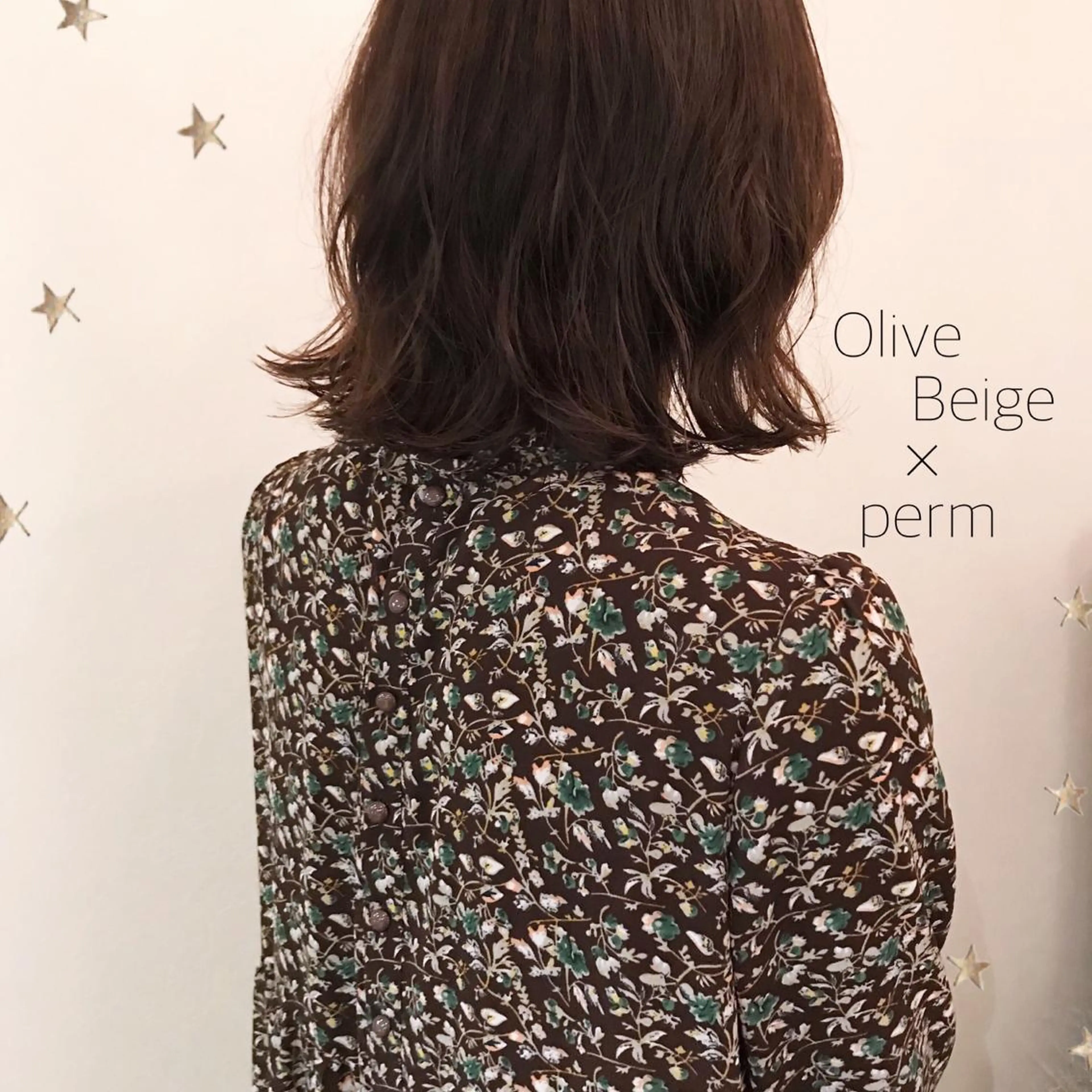 ミディアム カラー パーマ 市川 千夏のヘアスタイル