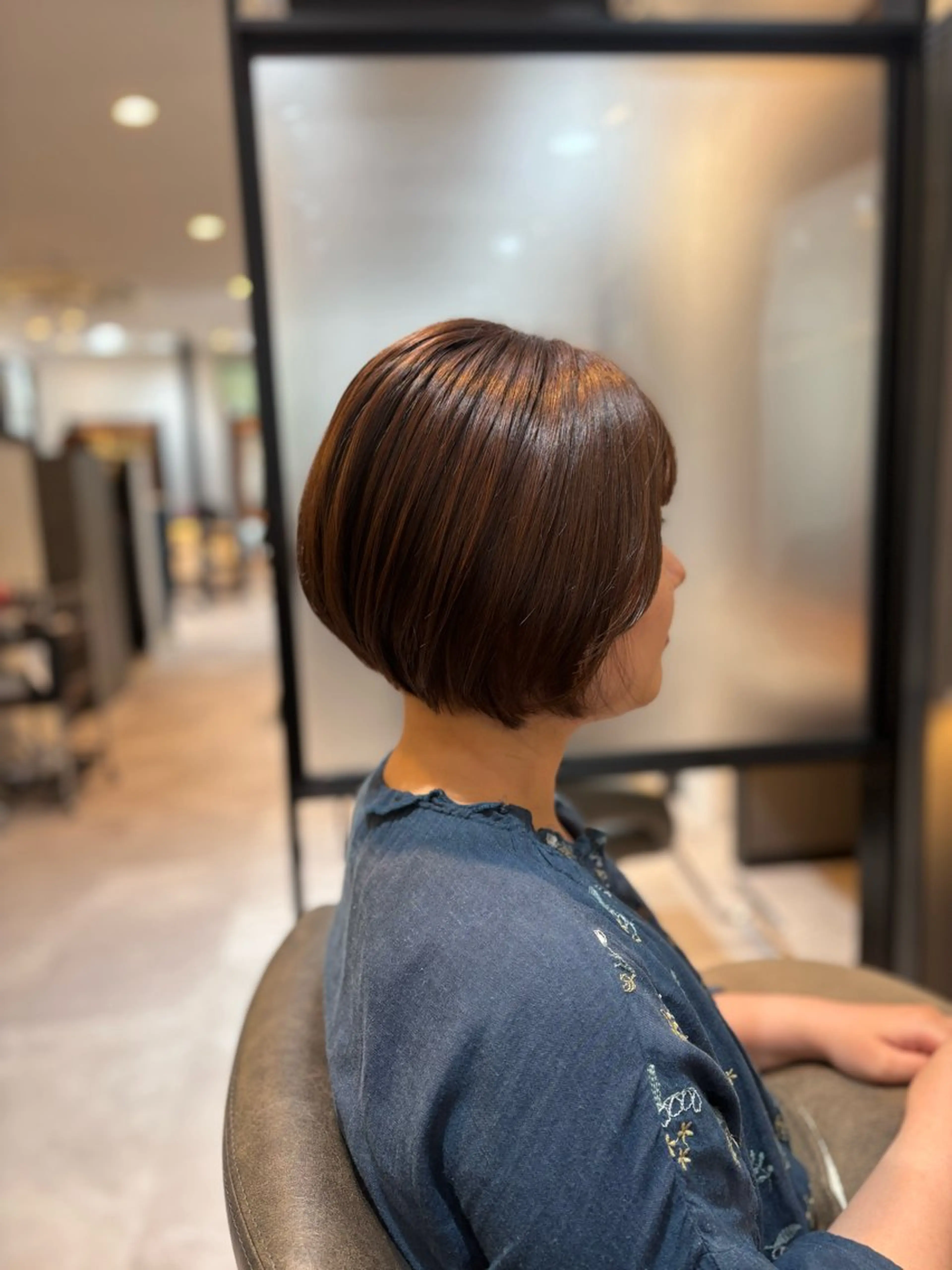 ショート カラー 丸みショート ブラウンカラー ショートヘア ️🫧押上️🫧はな 🫧まとまるショートのヘアスタイル