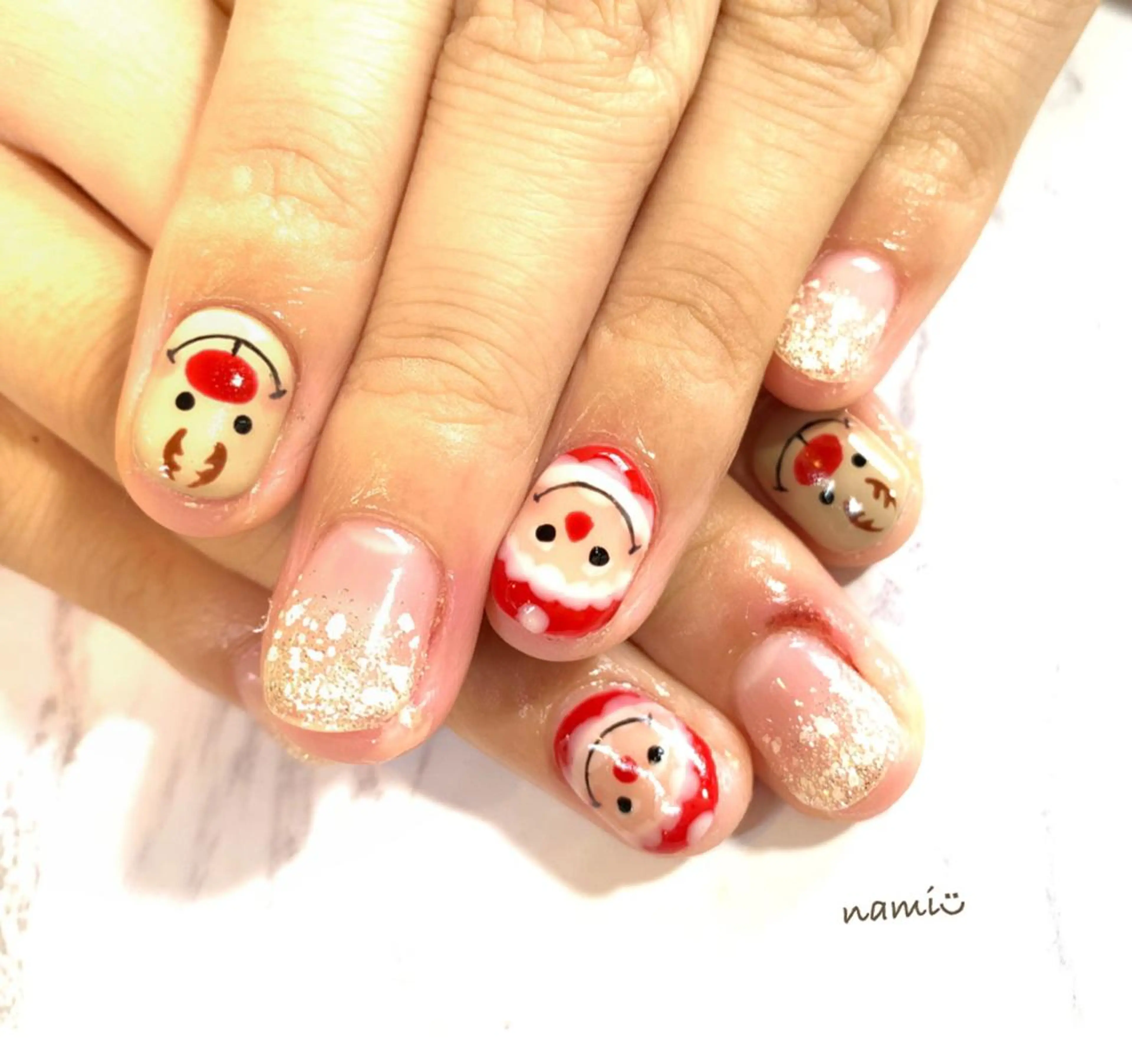 ネイル 冬ネイル クリスマス 根本 奈美のネイルデザイン