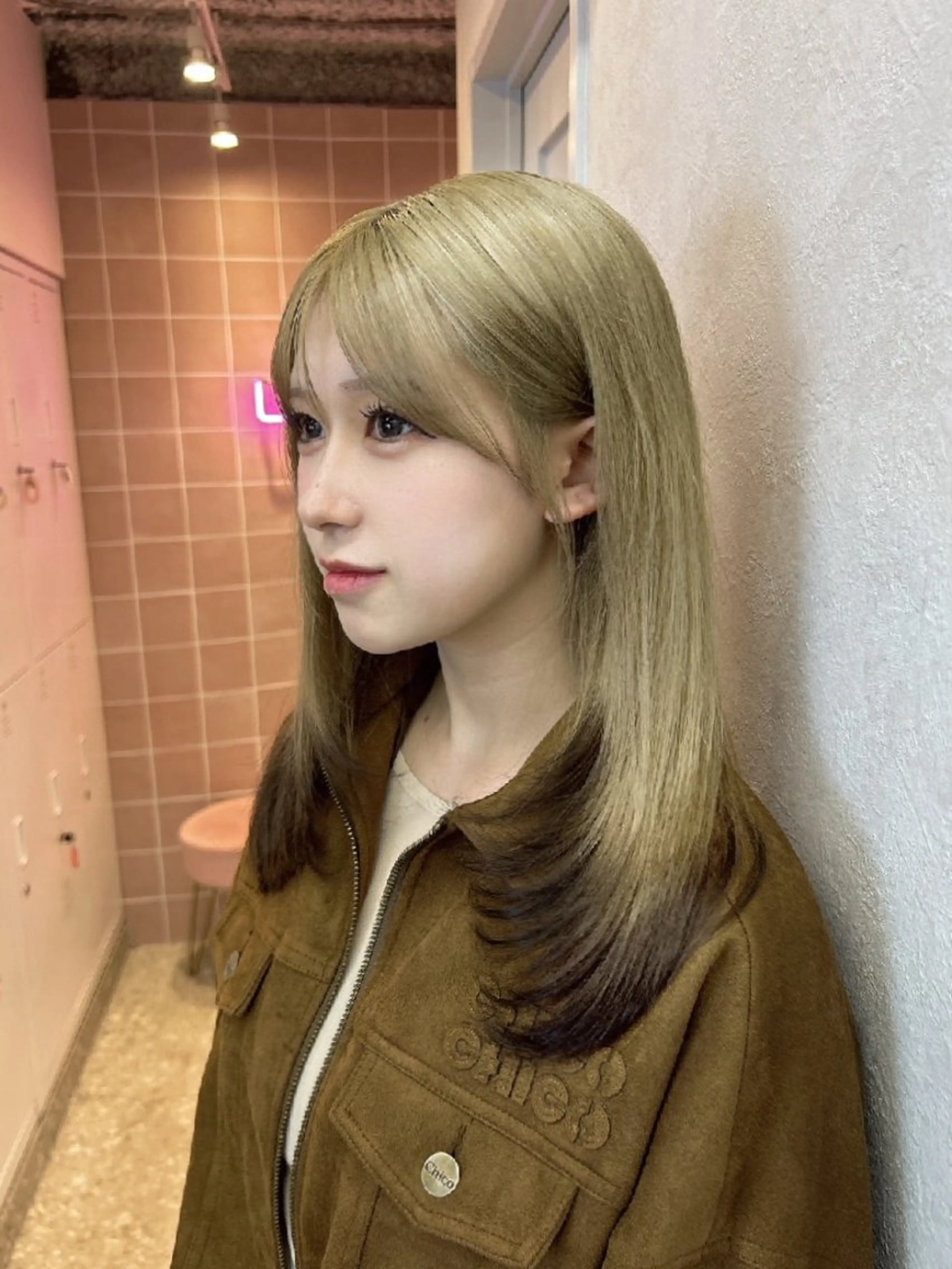 セミロング カット ヘアカラー トリートメント 新宿/韓国レイヤー/ 髪質改善/ 佐藤のヘアスタイル