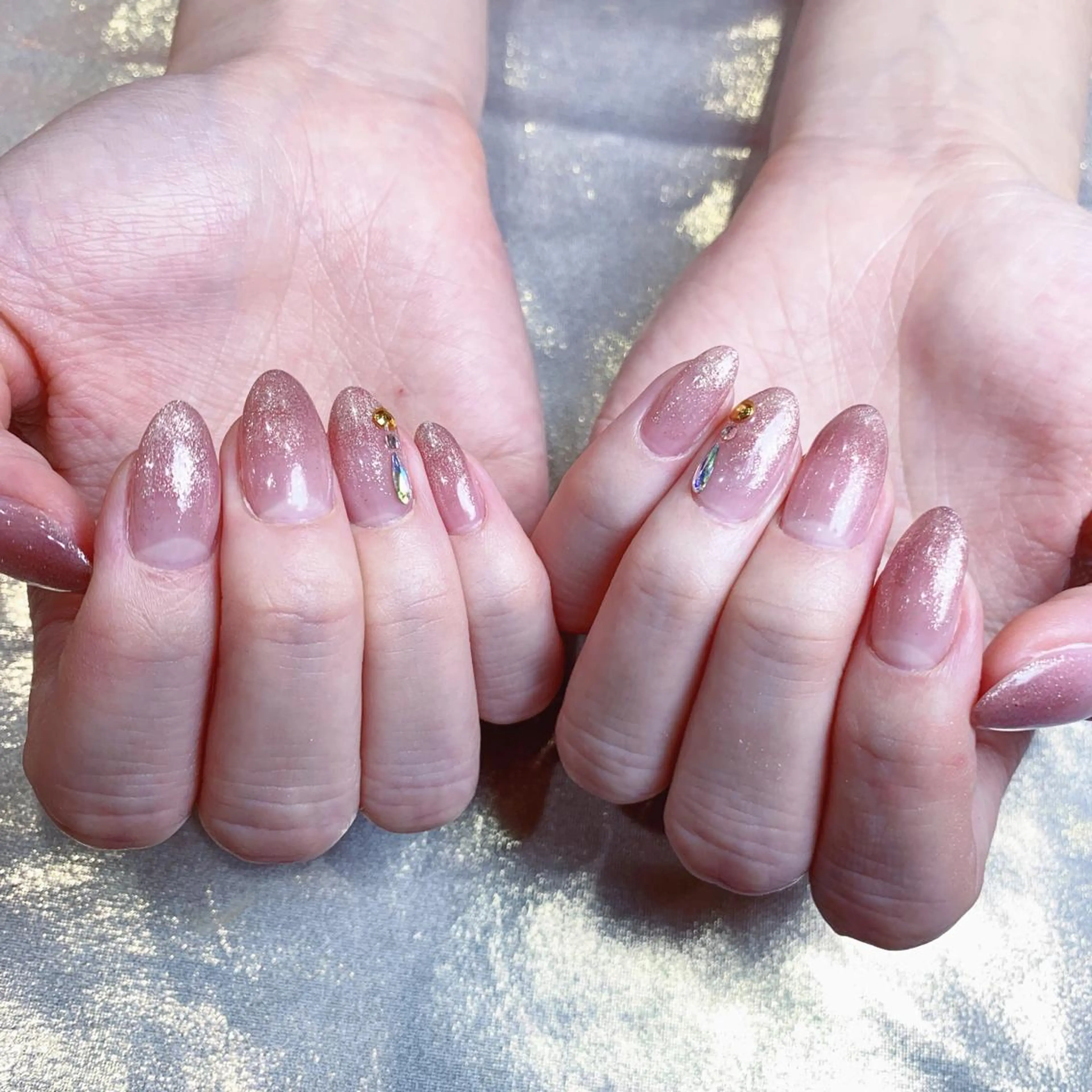 ネイル グラデーション ラメ(グリッター) ラメグラデーション éclat エクラのネイルデザイン