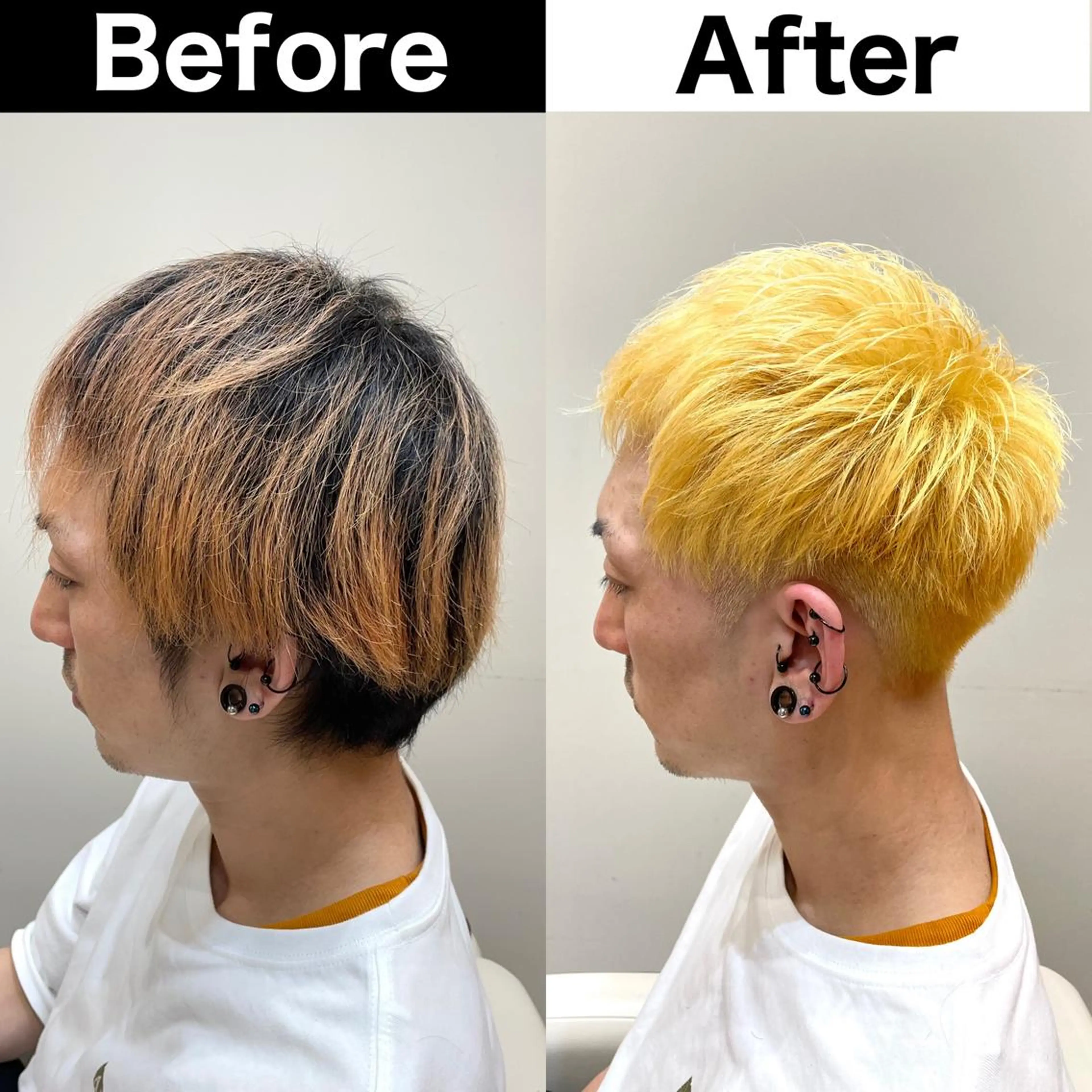 カラー メンズ メンズブリーチ ツーブロック 刈り上げ メンズベリーショート ブリーチ Soleria 田中慎一のヘアスタイル