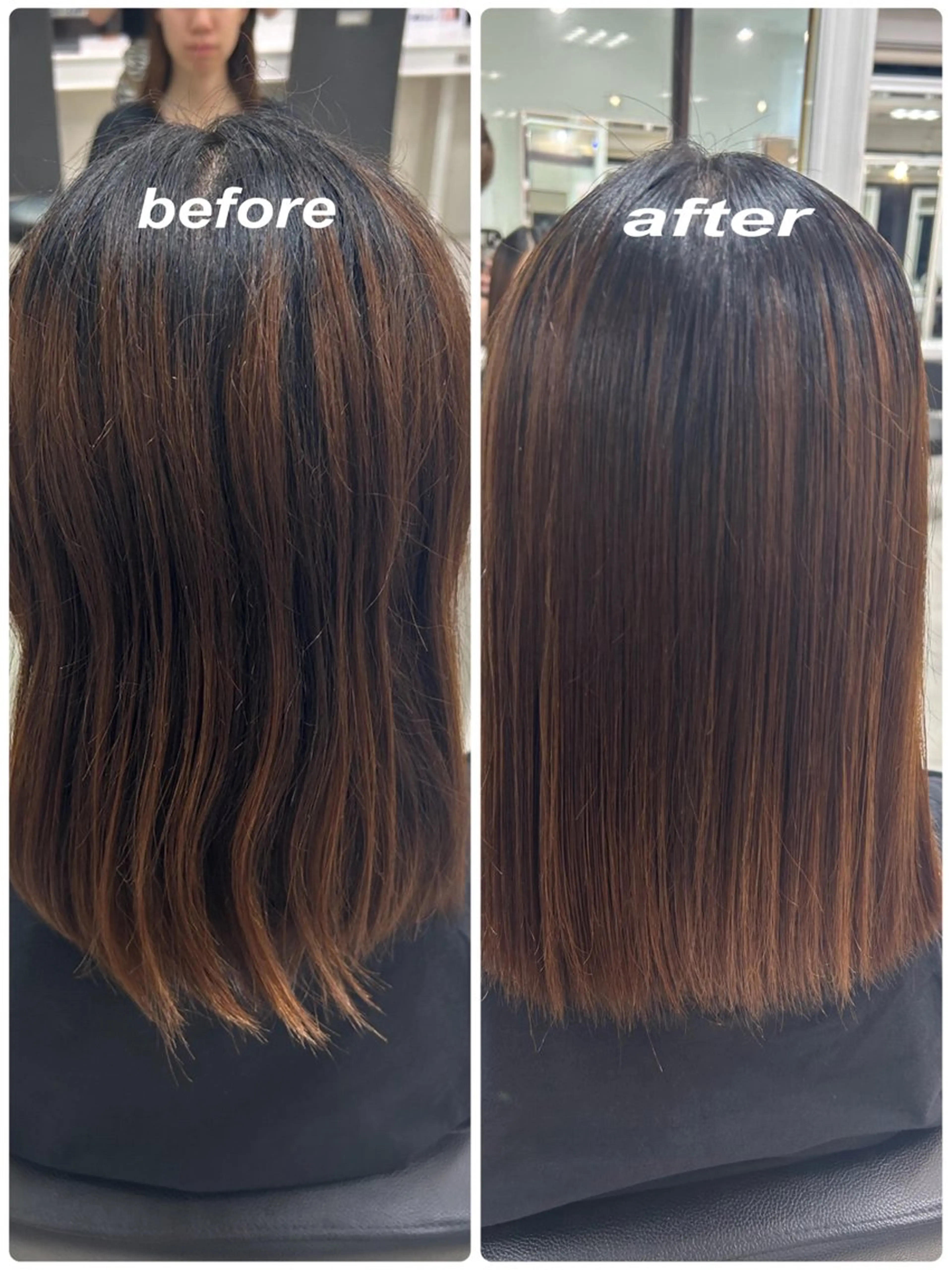 セミロング 縮毛矯正 【縮毛矯正/レディー スカット】美涼🎀のヘアスタイル