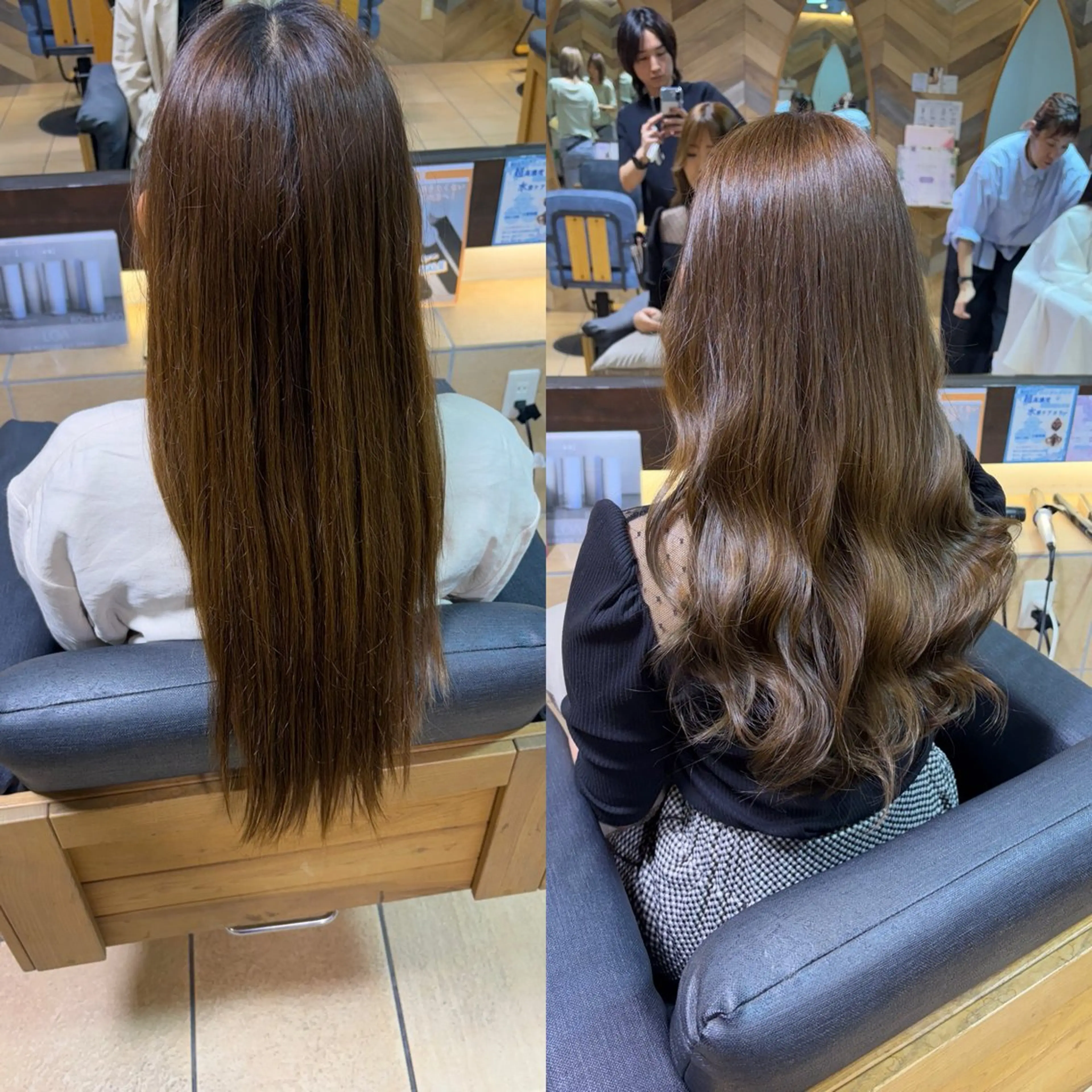 ロング シアーベージュ ヘアカラー 当日予約OKカット モデル濱川響太のヘアスタイル