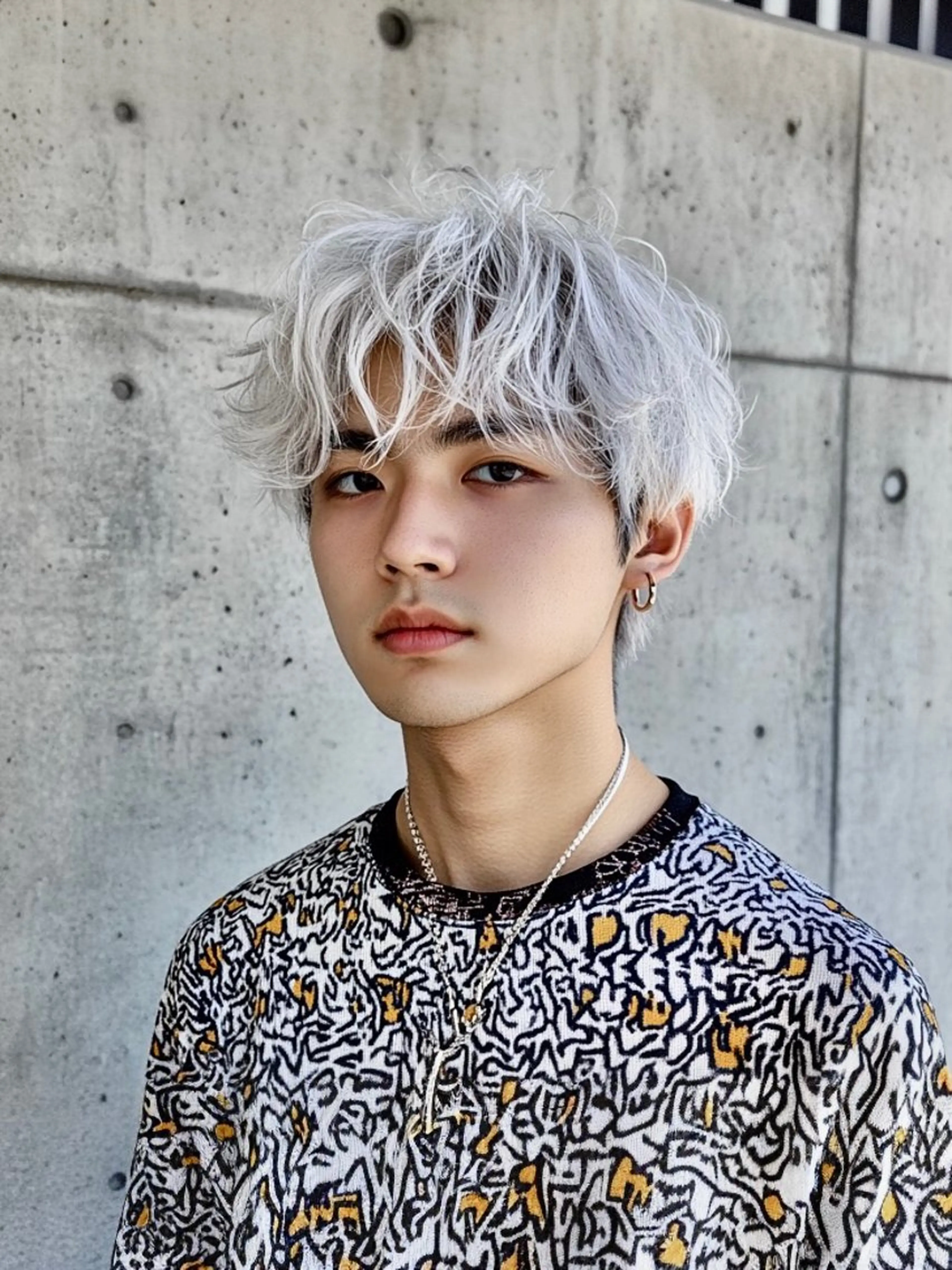 ショート パーマ メンズ メンズハイトーン メンズバレイヤージュのヘアスタイル