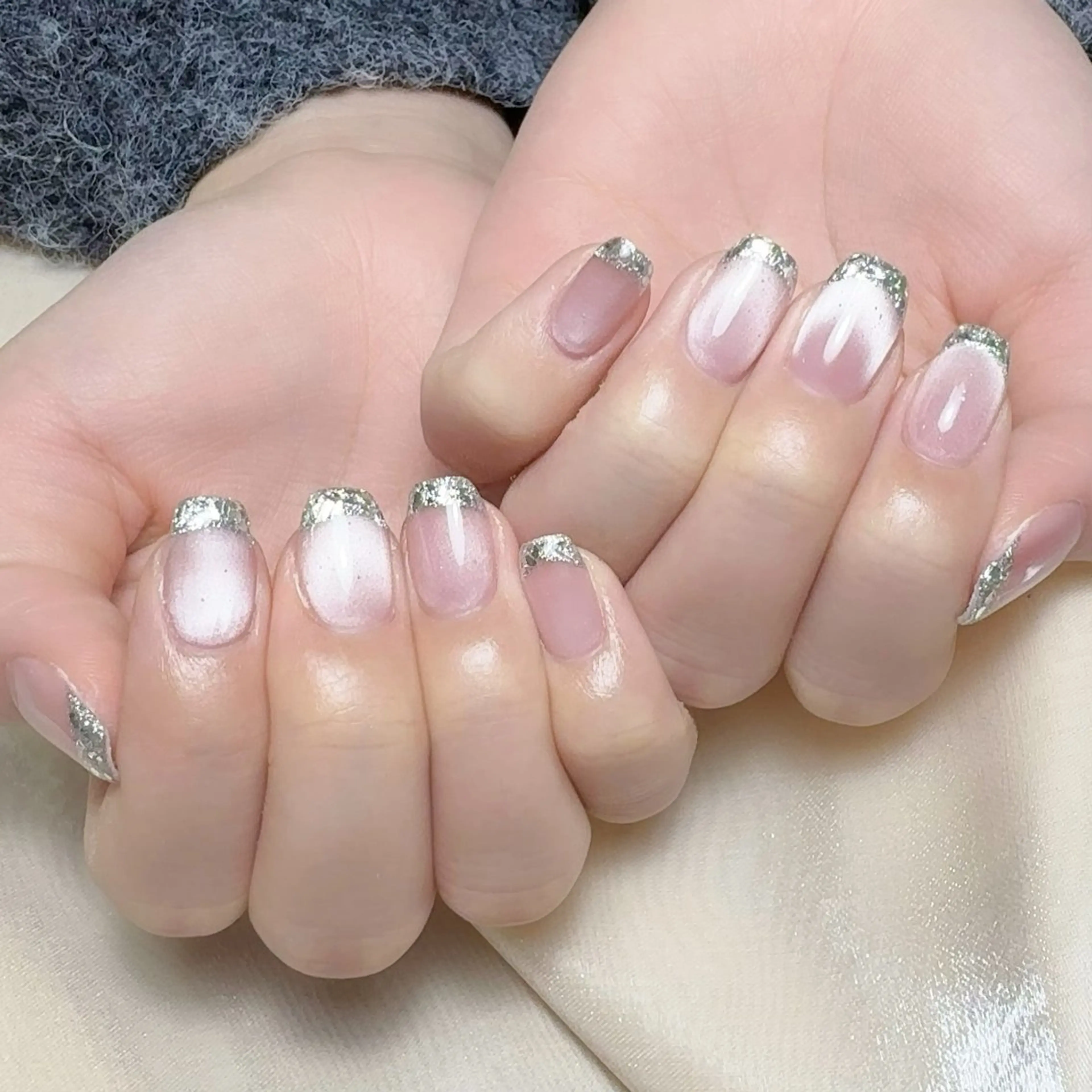 メンズ ネイル メンズ韓国風 アートネイル オーロラネイル ガーリー キラキラネイル Nail salon 木にいるのネイルデザイン