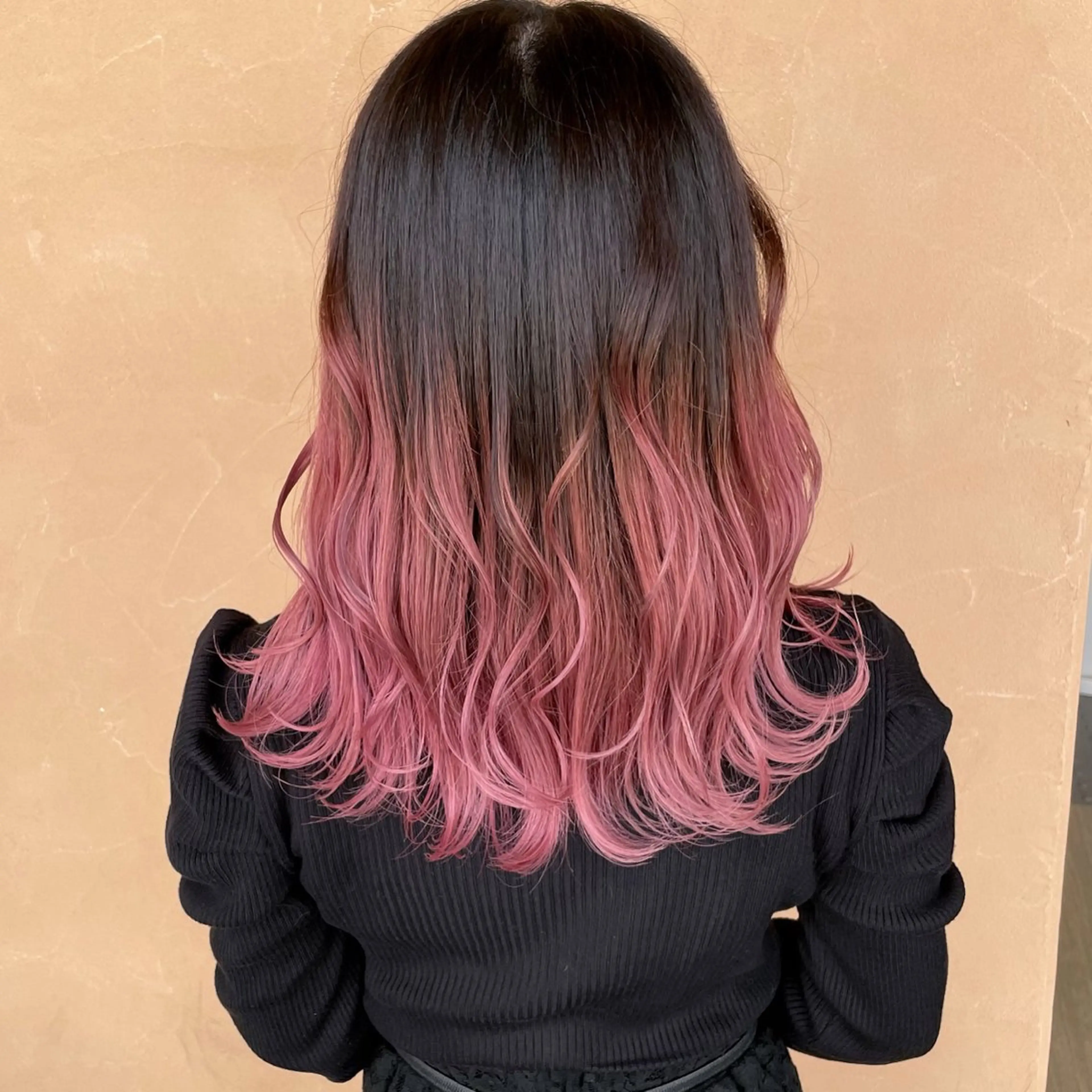 ミディアム カラー ヘアカラー トリートメント Lull1人美容室 バレイヤージュのヘアスタイル