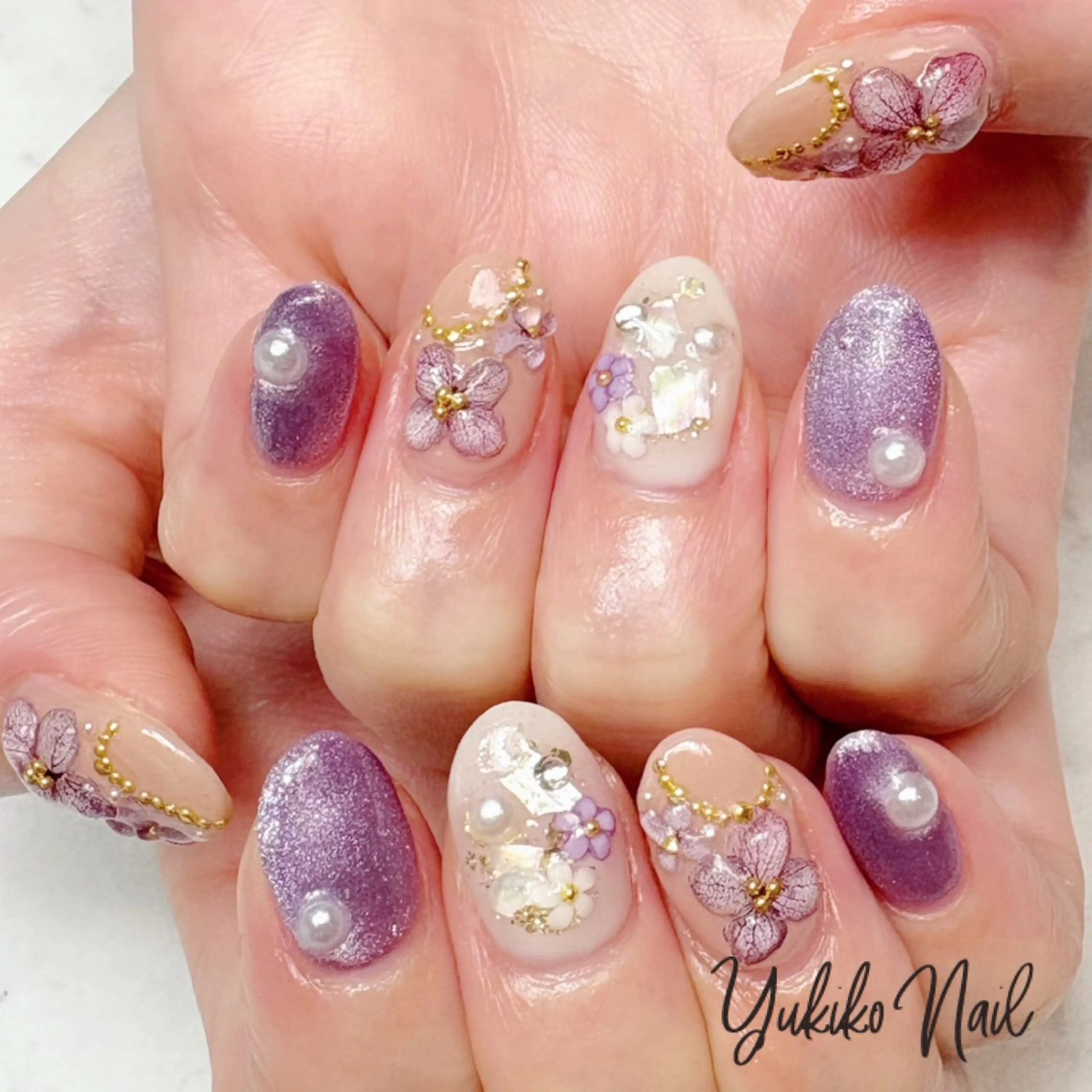 ネイル フラワーネイル ぷっくりネイル ユキコ ネイルのネイルデザイン