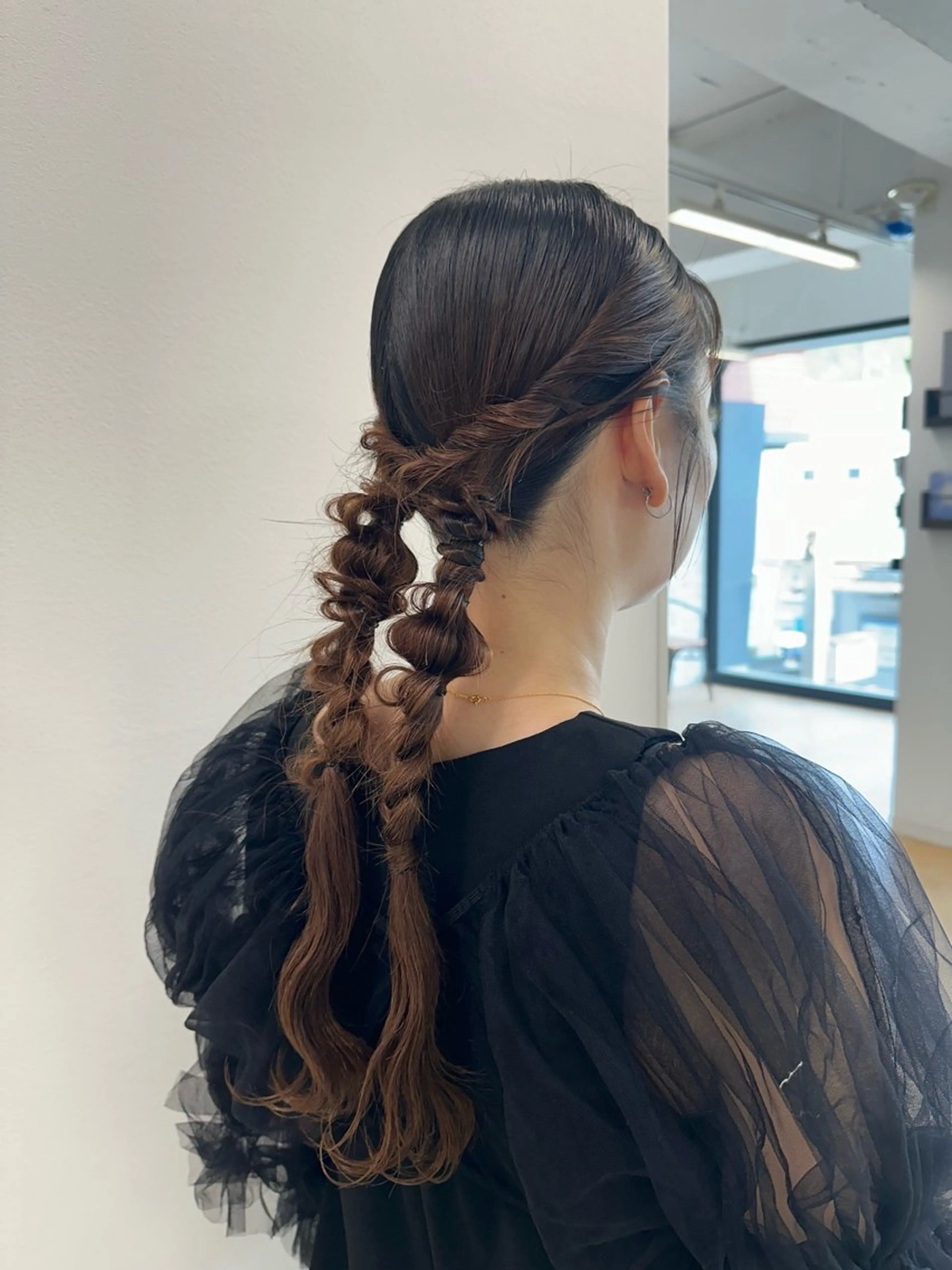 セミロング ボブ くびれヘア ハイライト 髪質改善 韓国風ヘア ヘアセット 髪質改善/韓国/ ヘアセット/夏美のヘアスタイル