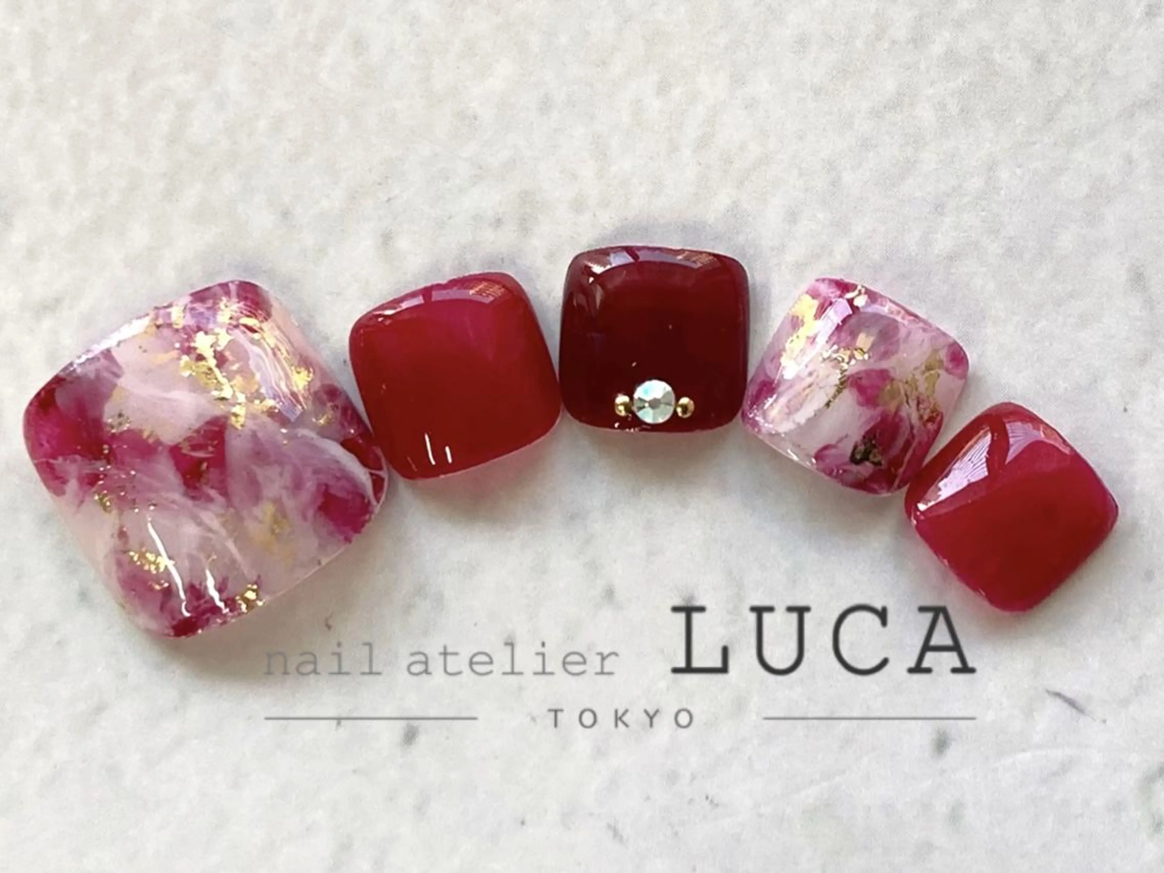 【フット】【オフなし】自爪を削らないシェラックスタンダードアートコース（40色以上）の写真