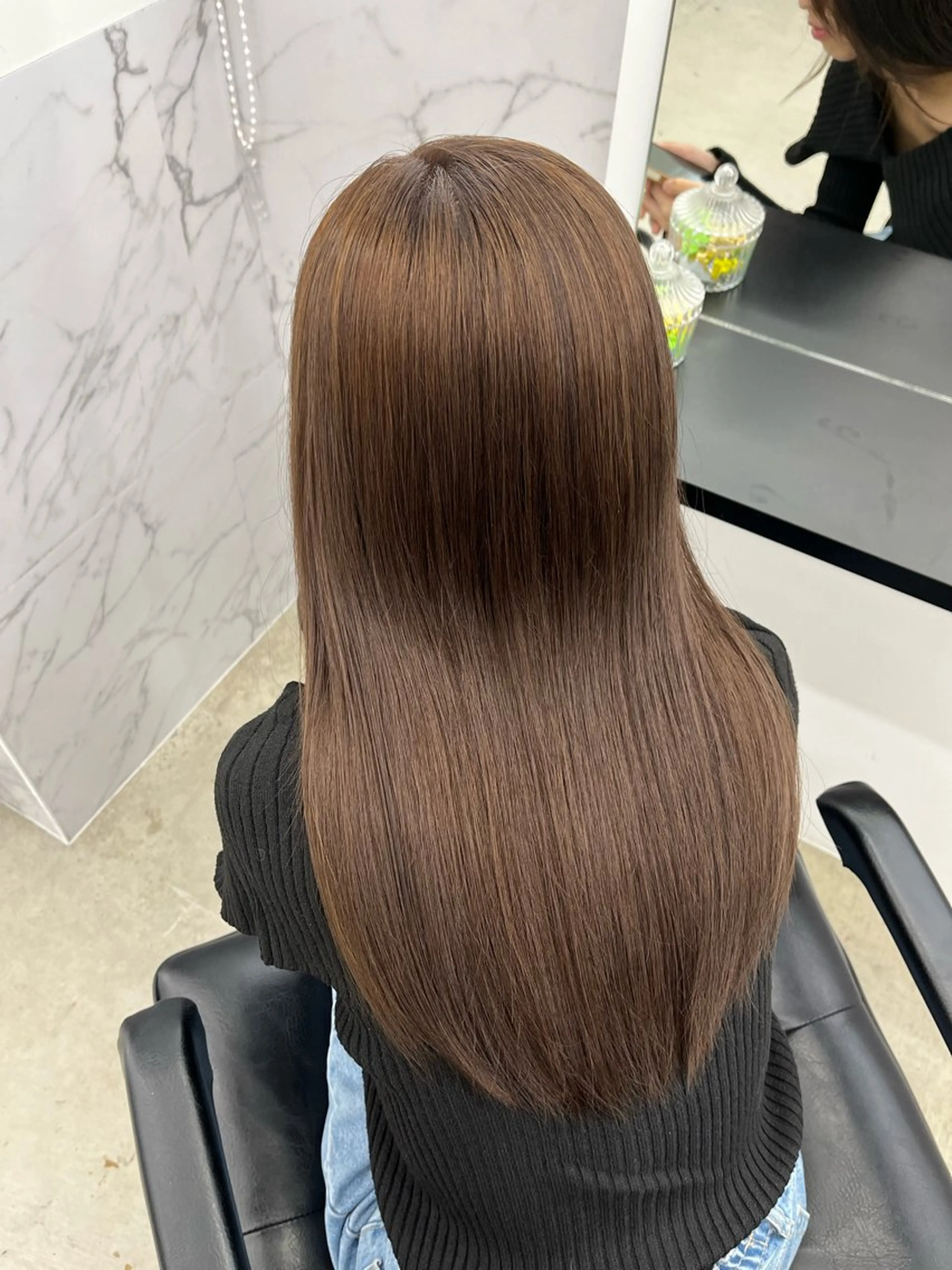 カラー ブリーチ 透明感カラー ブリーチなしカラー 田中 莉香のヘアスタイル