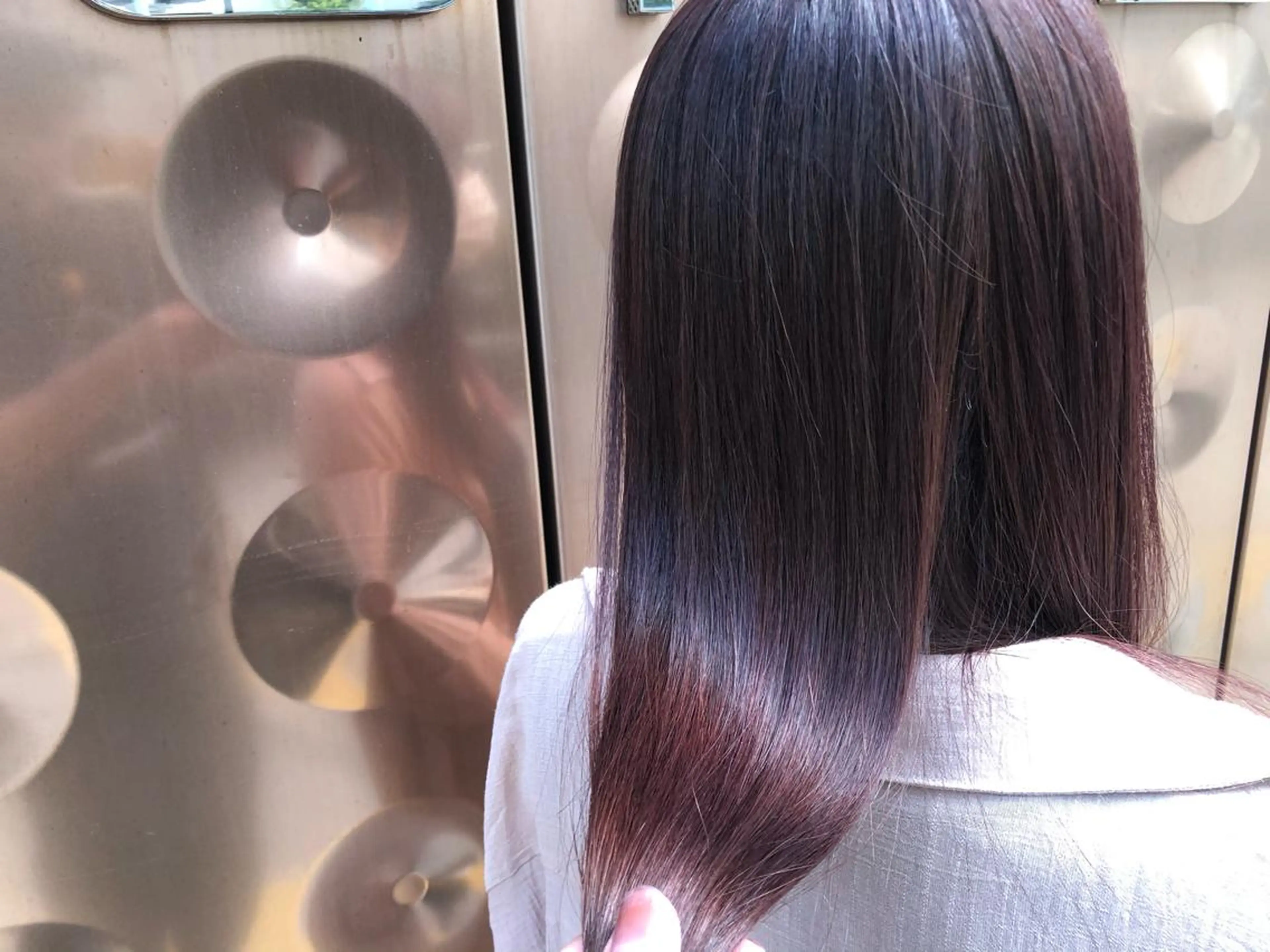 セミロング パープルカラー 千原 海颯のヘアスタイル