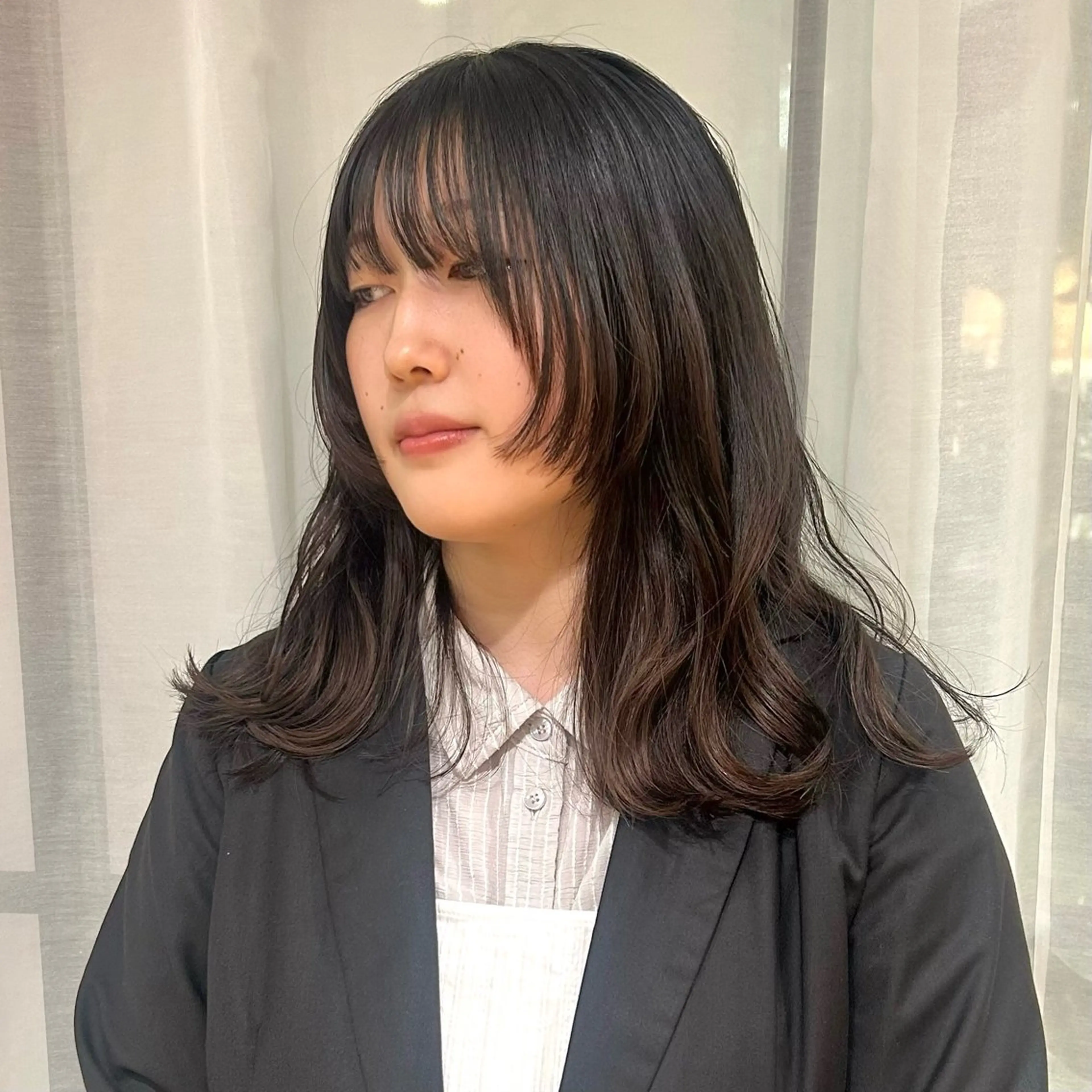 セミロング レイヤーカット カット ヘアカラー ボブレイヤー/ ブリーチ/miyuuのヘアスタイル