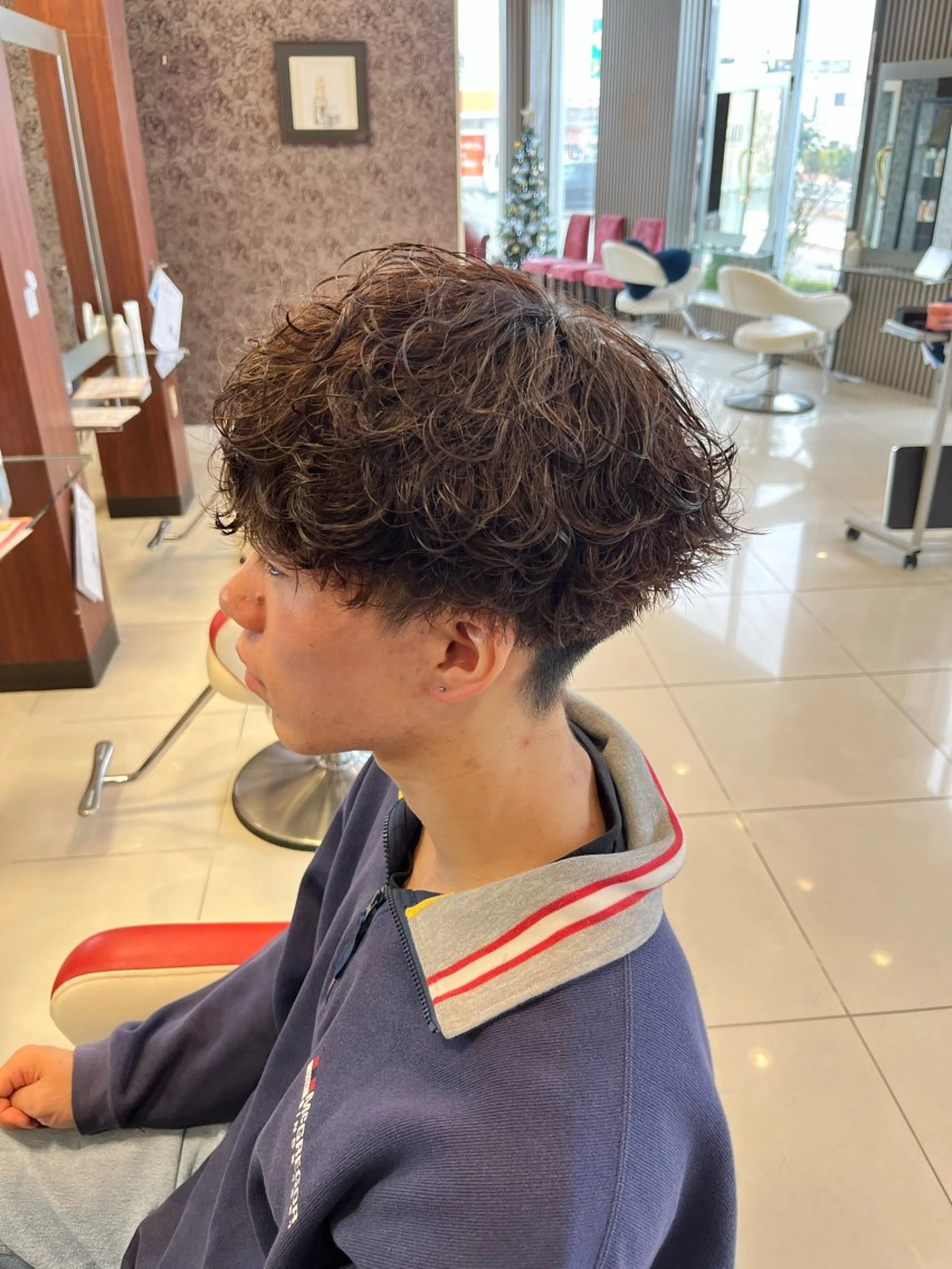 ショート パーマ カット パーマ ブリーチ/暖色カラー 宮城陽日のヘアスタイル