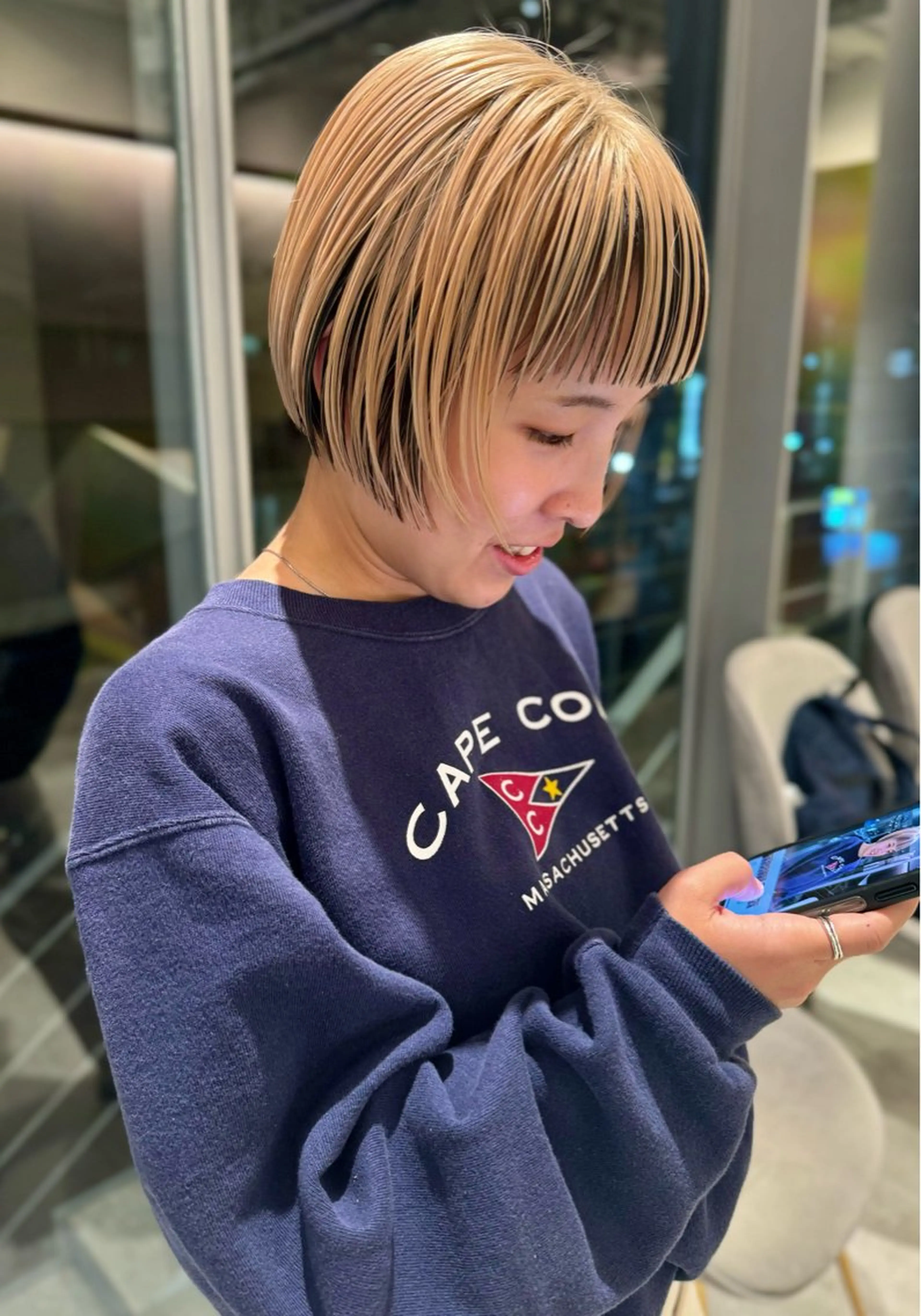 ショート ヘアカラー 似合わせボブ/ 大人ボブ🩵しおのヘアスタイル