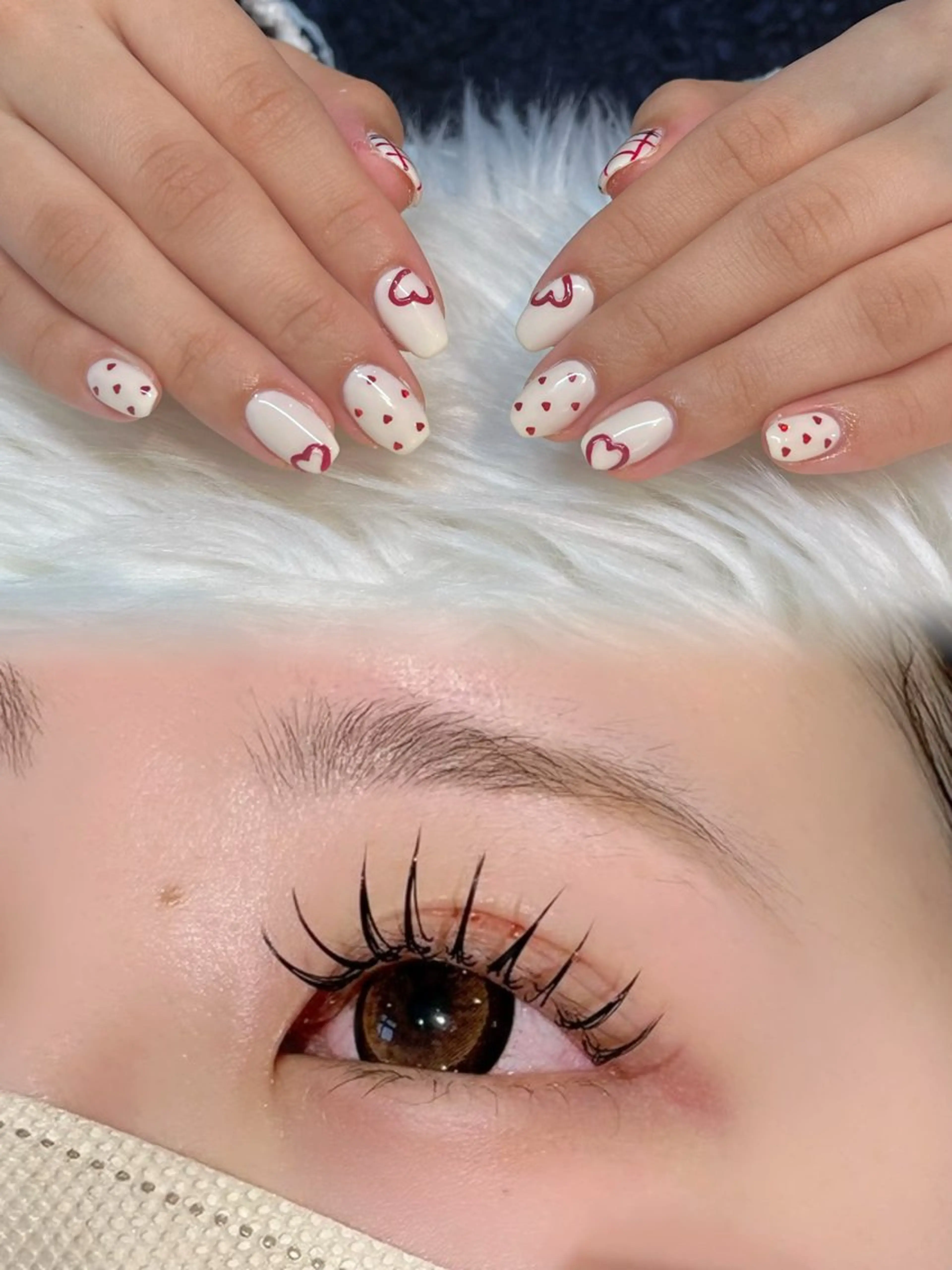 【同時施術✨】デザインネイル&フラットラッシュ120本♡(LED変更可) ※オフの有無をメッセージにてお願いいたしますの写真