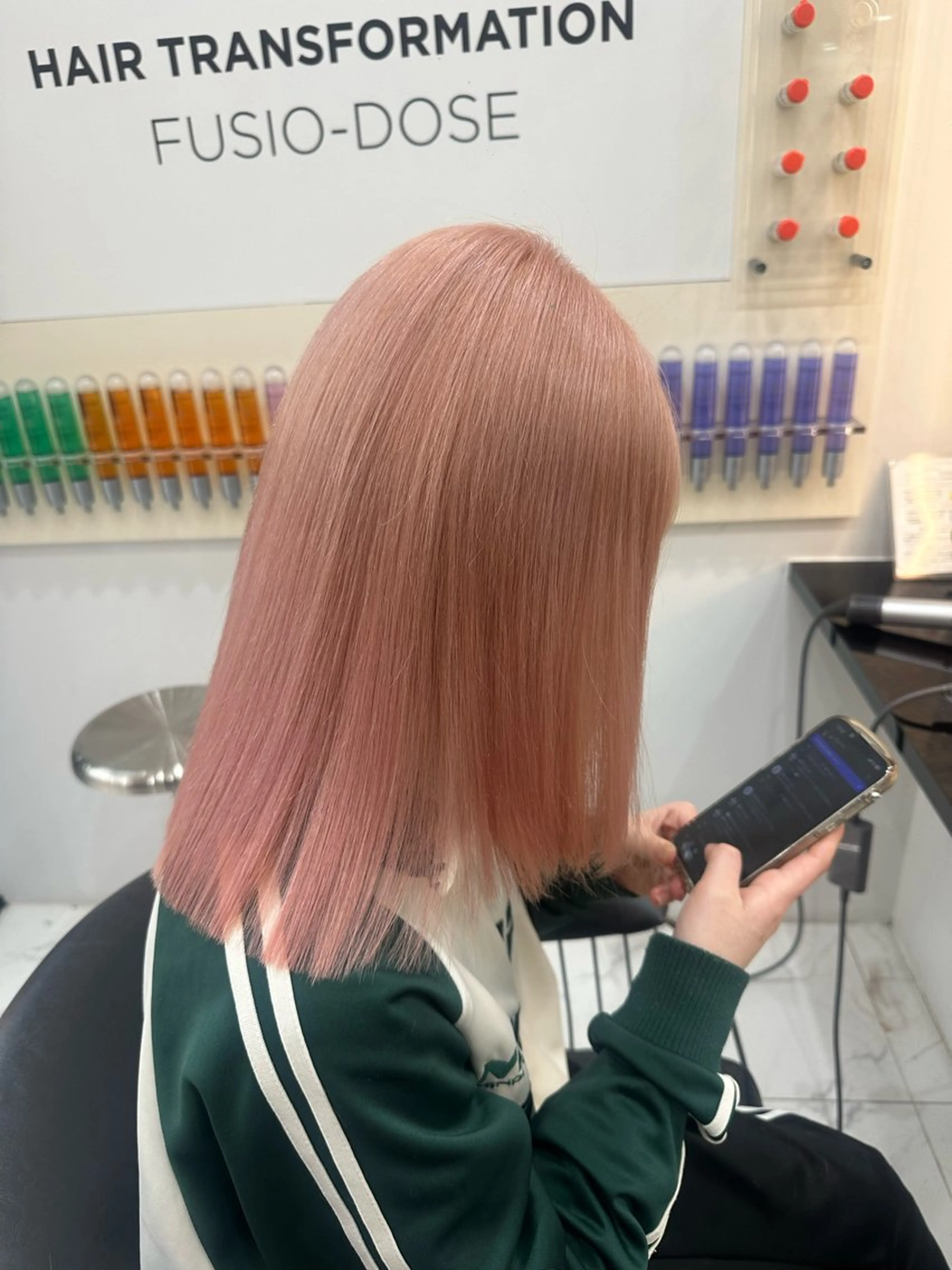 ミディアム カラー ピンクカラー ヘアカラー トリートメント 【Lapis 渋谷本店】りかのヘアスタイル