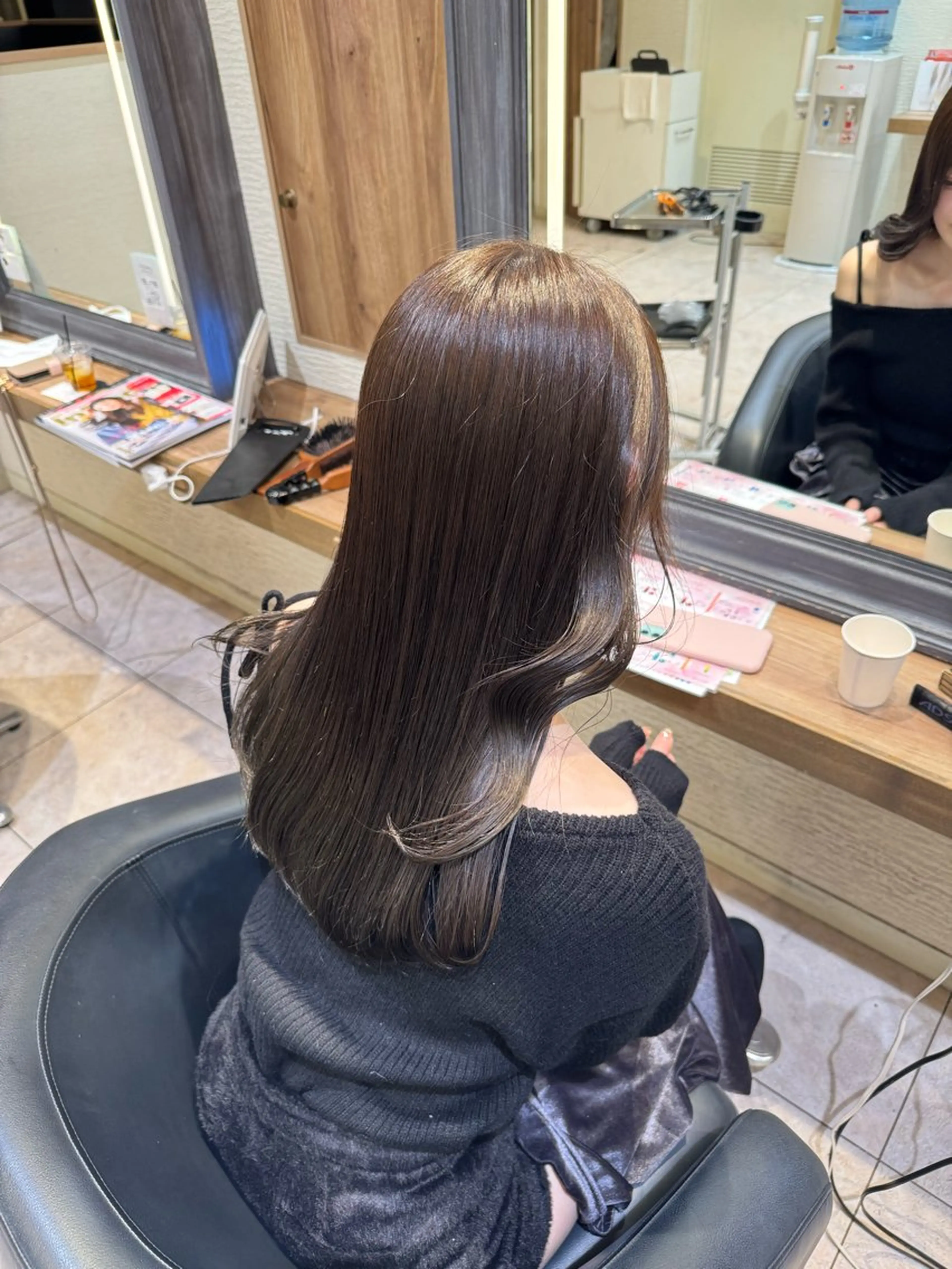 セミロング カラー ヘアカラー 赤み消しカラー🌱 YUZUKI🫧のヘアスタイル