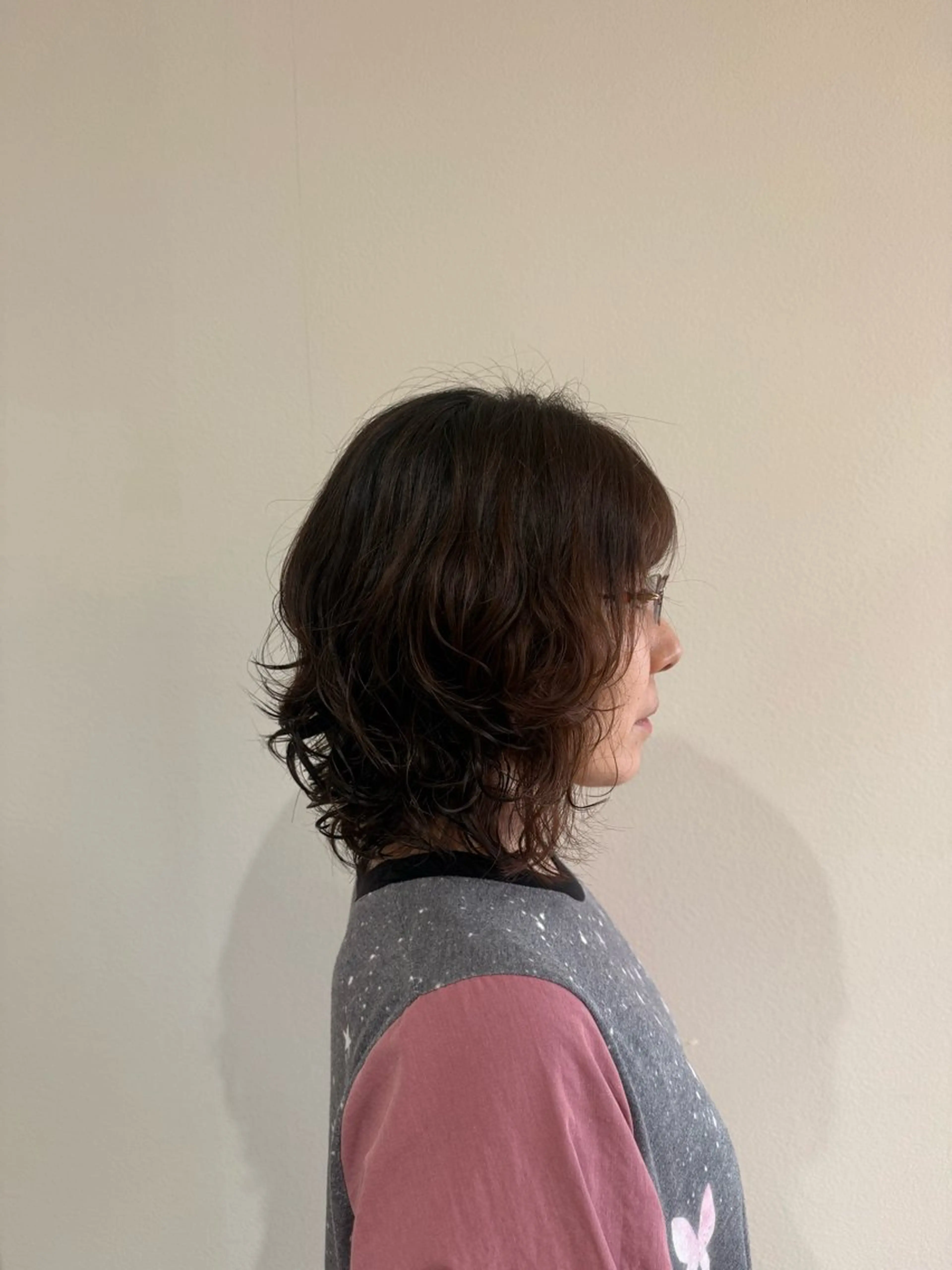 ミディアム パーマ 原尾 あやなのヘアスタイル