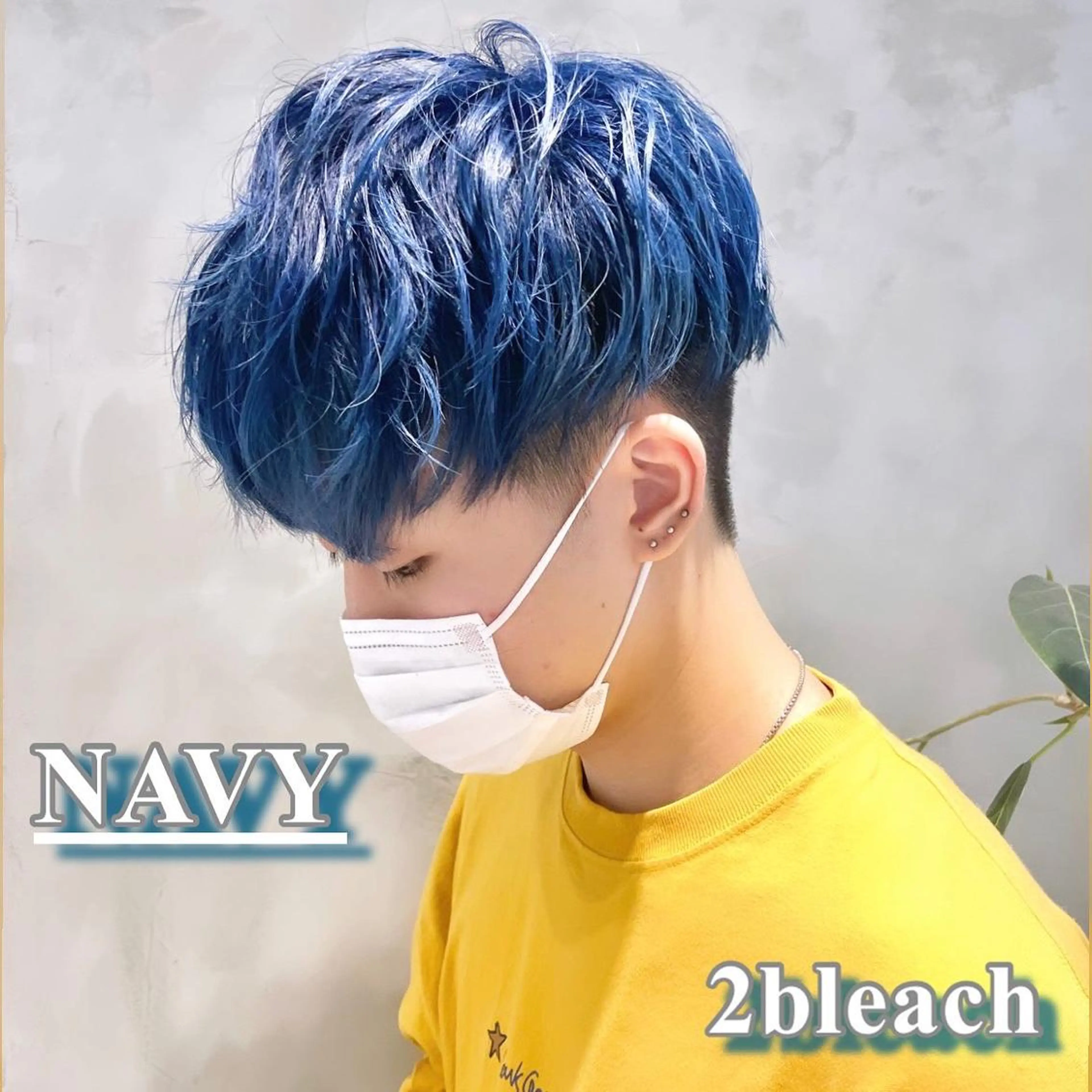 ショート カラー ヘアアレンジ メンズ マッシュ 刈り上げ ネイビーカラー カット SNSで大バズり‼️ 欧米風ヘア大ヒット中のヘアスタイル