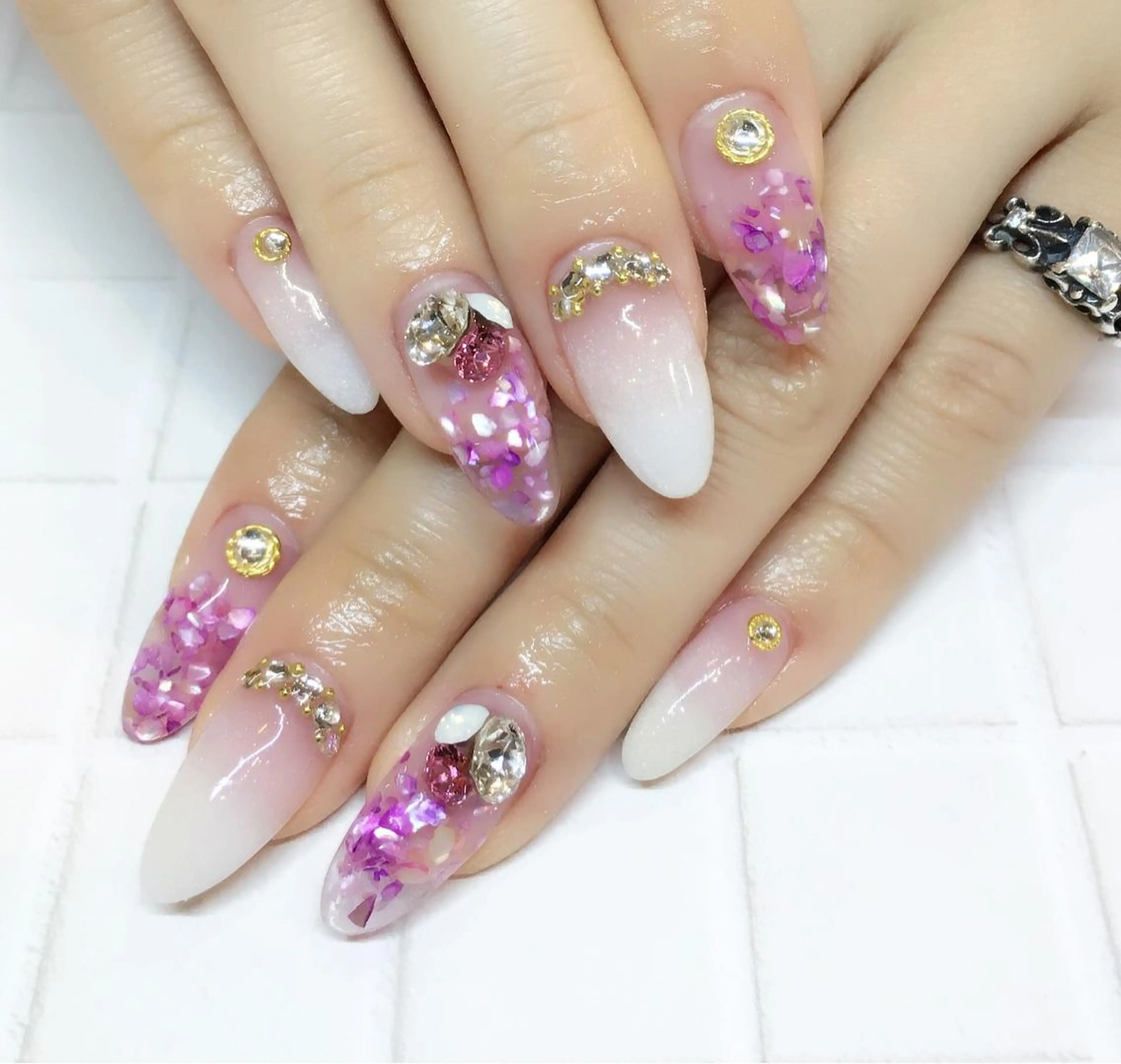 ネイル ボルドー 大理石ネイル(マーブル) 持ち込み スカルプネイル ストーンネイル nail salon Soeurのネイルデザイン