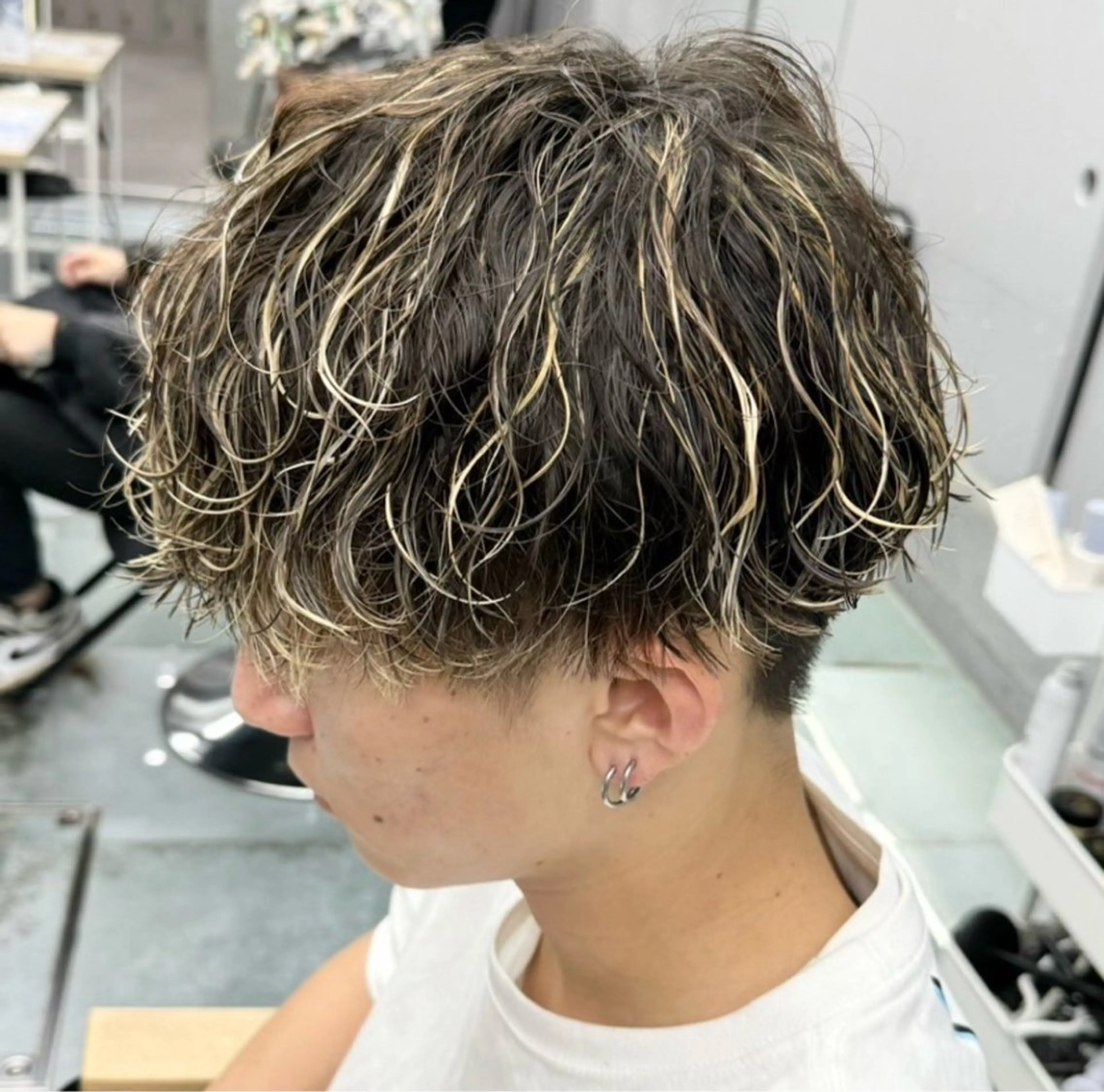 パーマ メンズ カット パーマ ハイトーン/パーマ/ メンズ / 櫻本🌐のヘアスタイル