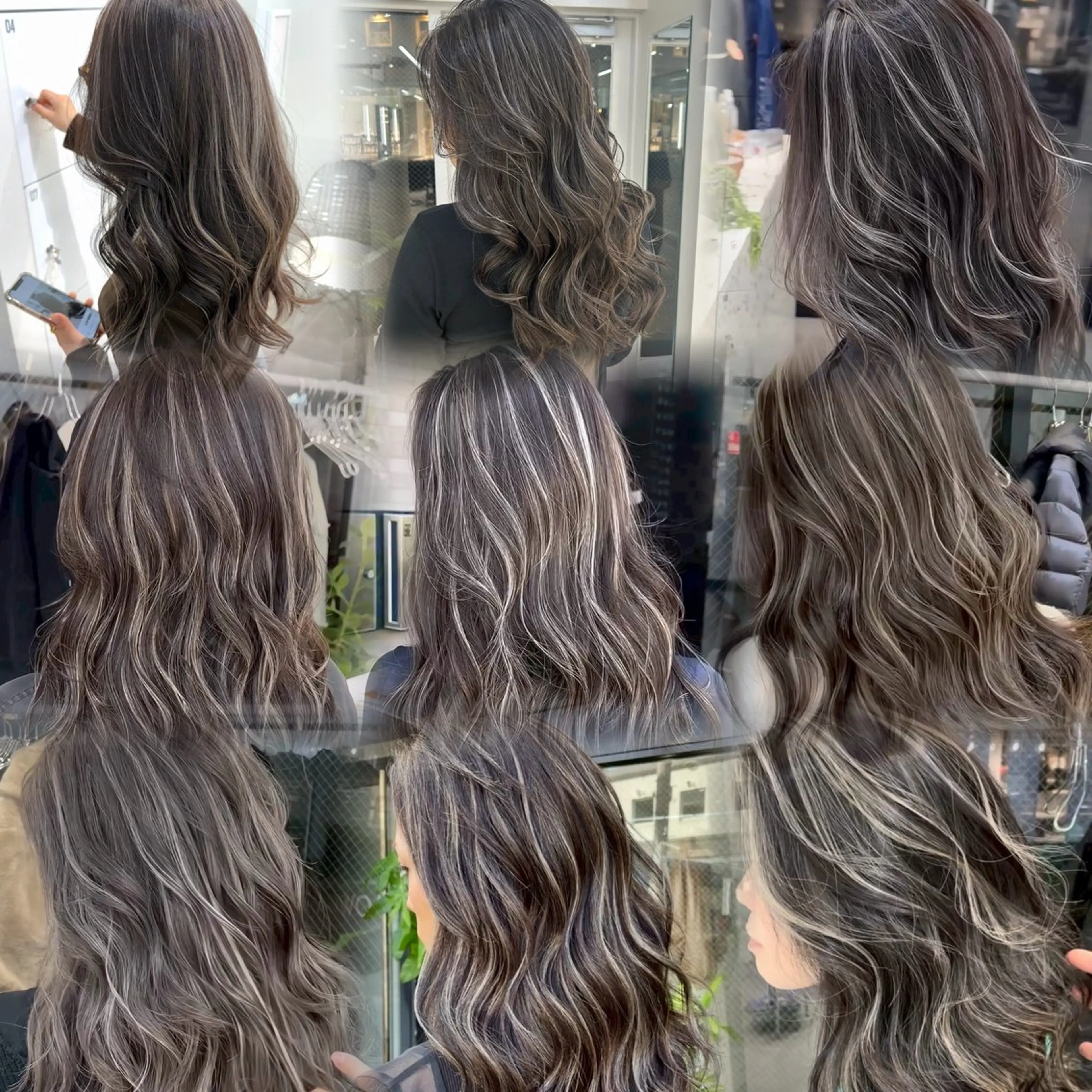 ロング カラー ハイライトカラー ハイライト カット ヘアカラー トリートメント 表参道/ハイライト バレイヤージュのヘアスタイル