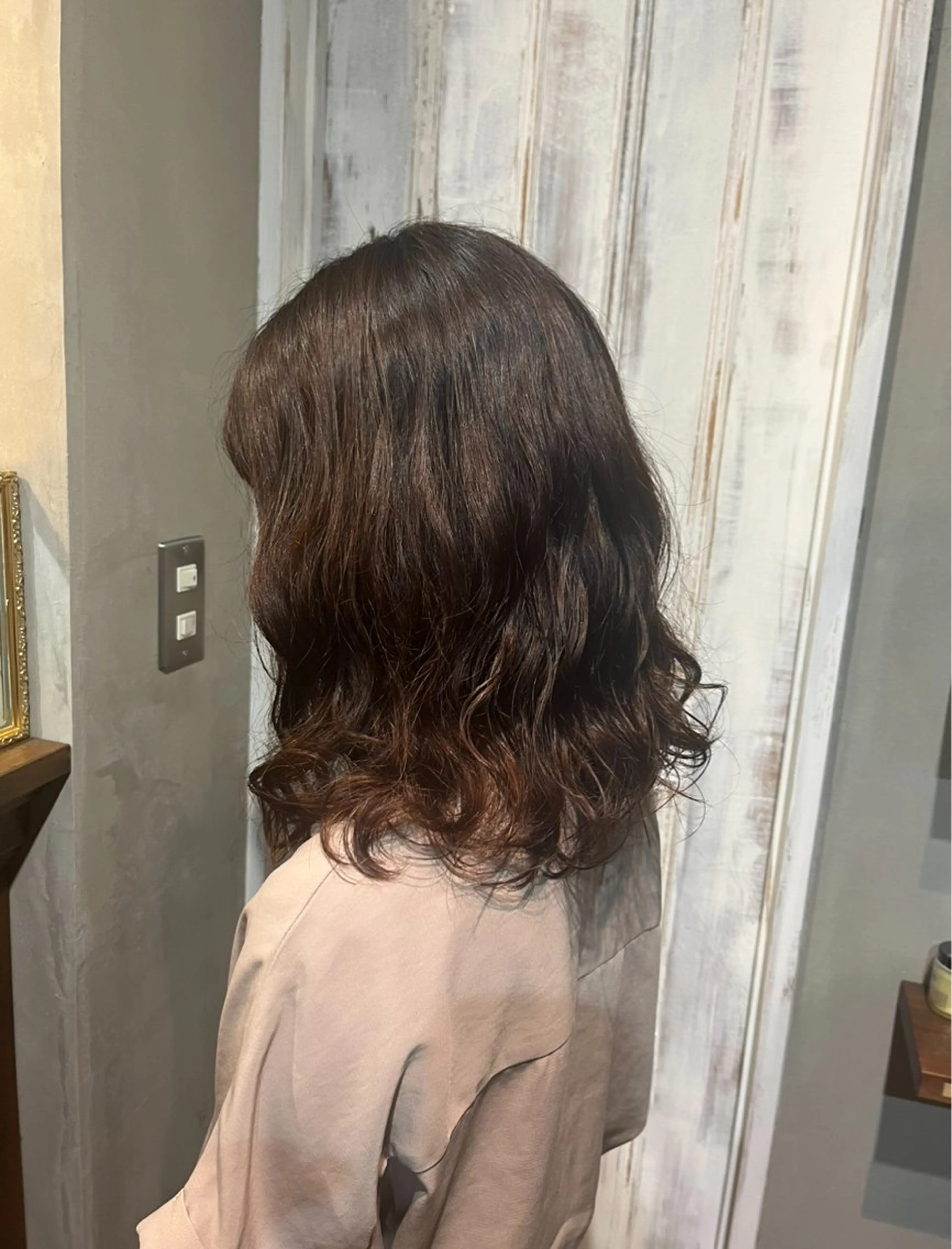 ミディアム パーマ ミディアムパーマ パーマ パーマ/艶感カラー ୨୧ RISAKOのヘアスタイル