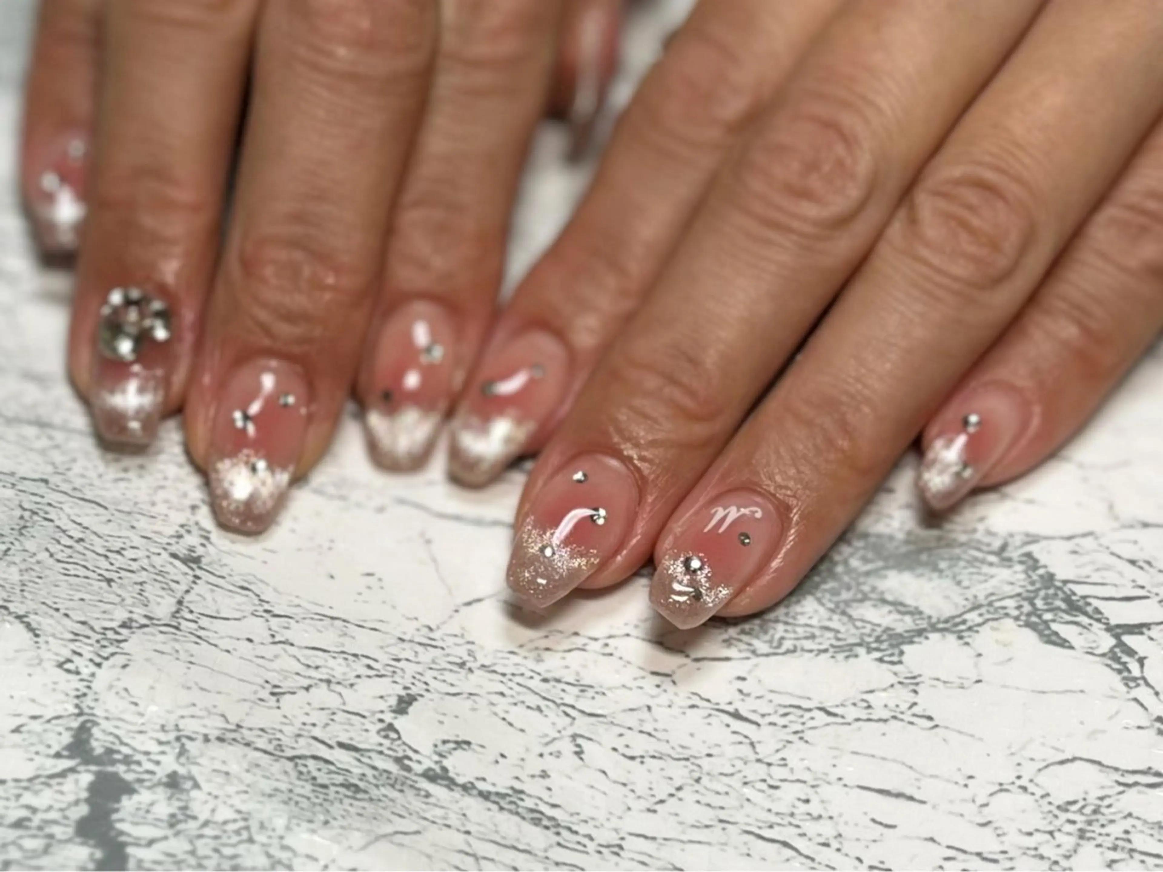 ネイル チークネイル フットネイル ニュアンスネイル シンプルネイル 春ネイル nail fufla ♡yamane♡のネイルデザイン