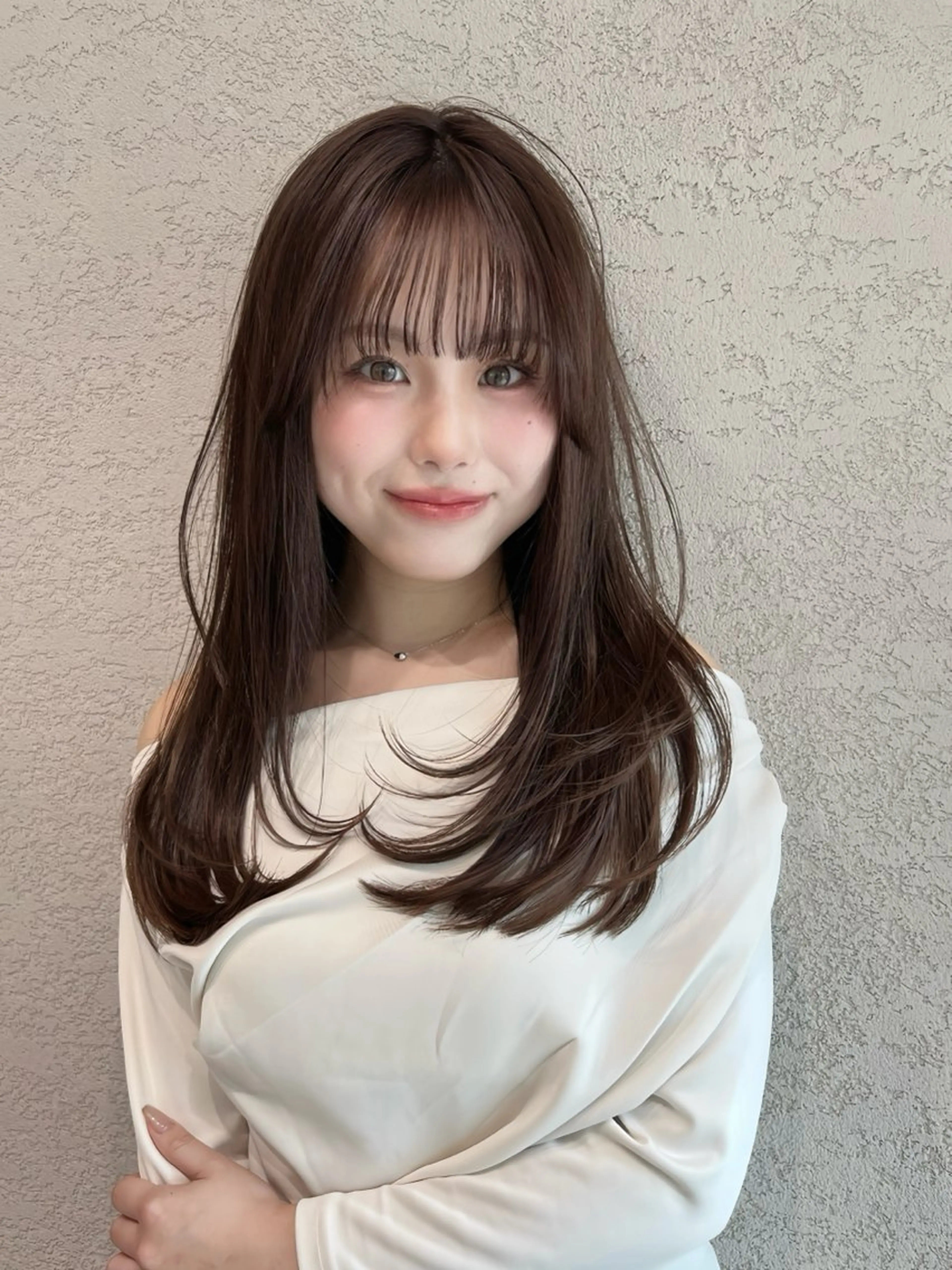 ロング カラー カット ヘアカラー トリートメント 興津/韓国レイヤー ダブルカラー美髪縮毛のヘアスタイル