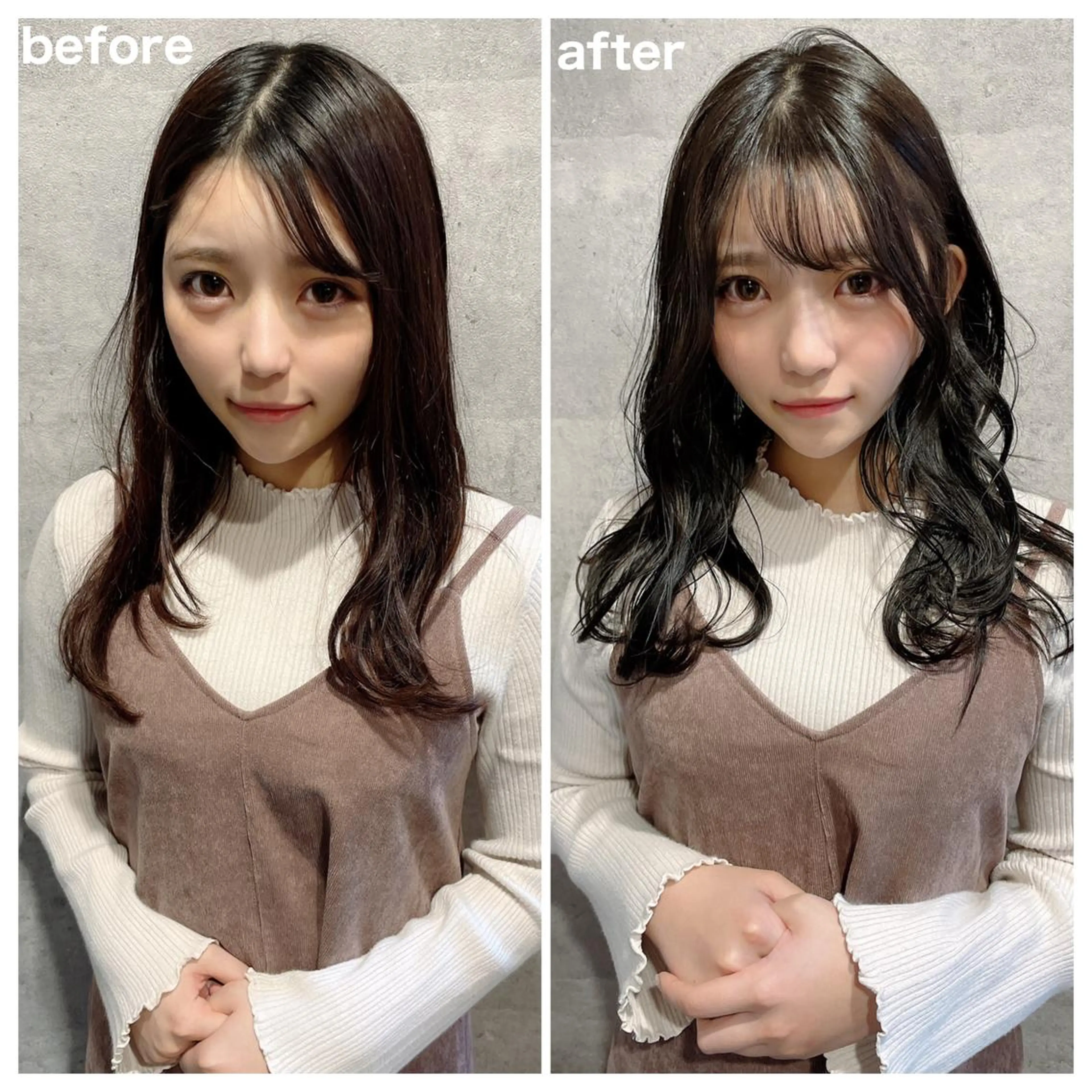 ミディアム カラー ヘアアレンジ 顔周りカット/髪質改 善/新宿/畑中稔里のヘアスタイル