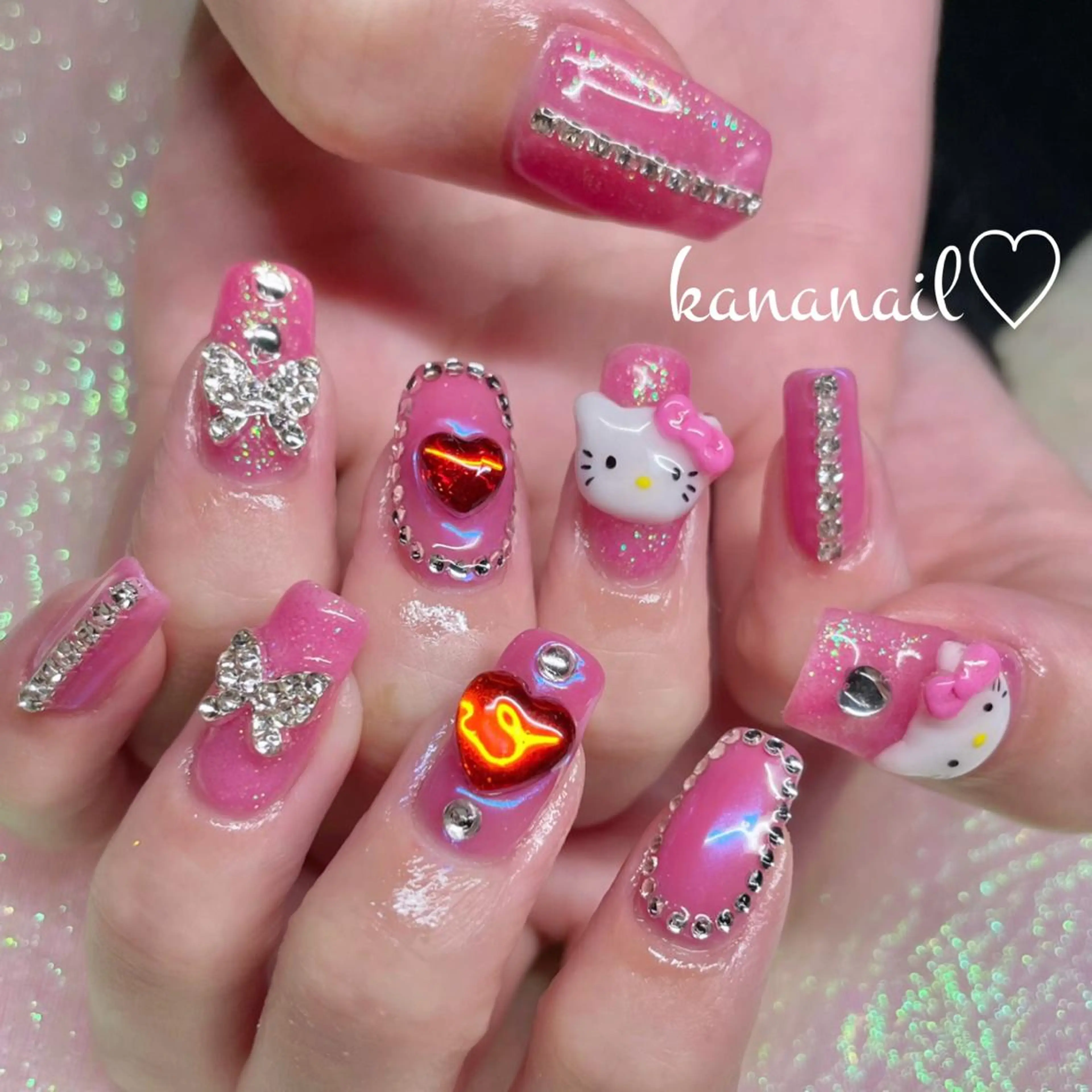 ネイル アートネイル ブルー クリアネイル 成人式 入学式 kananail ♡のネイルデザイン