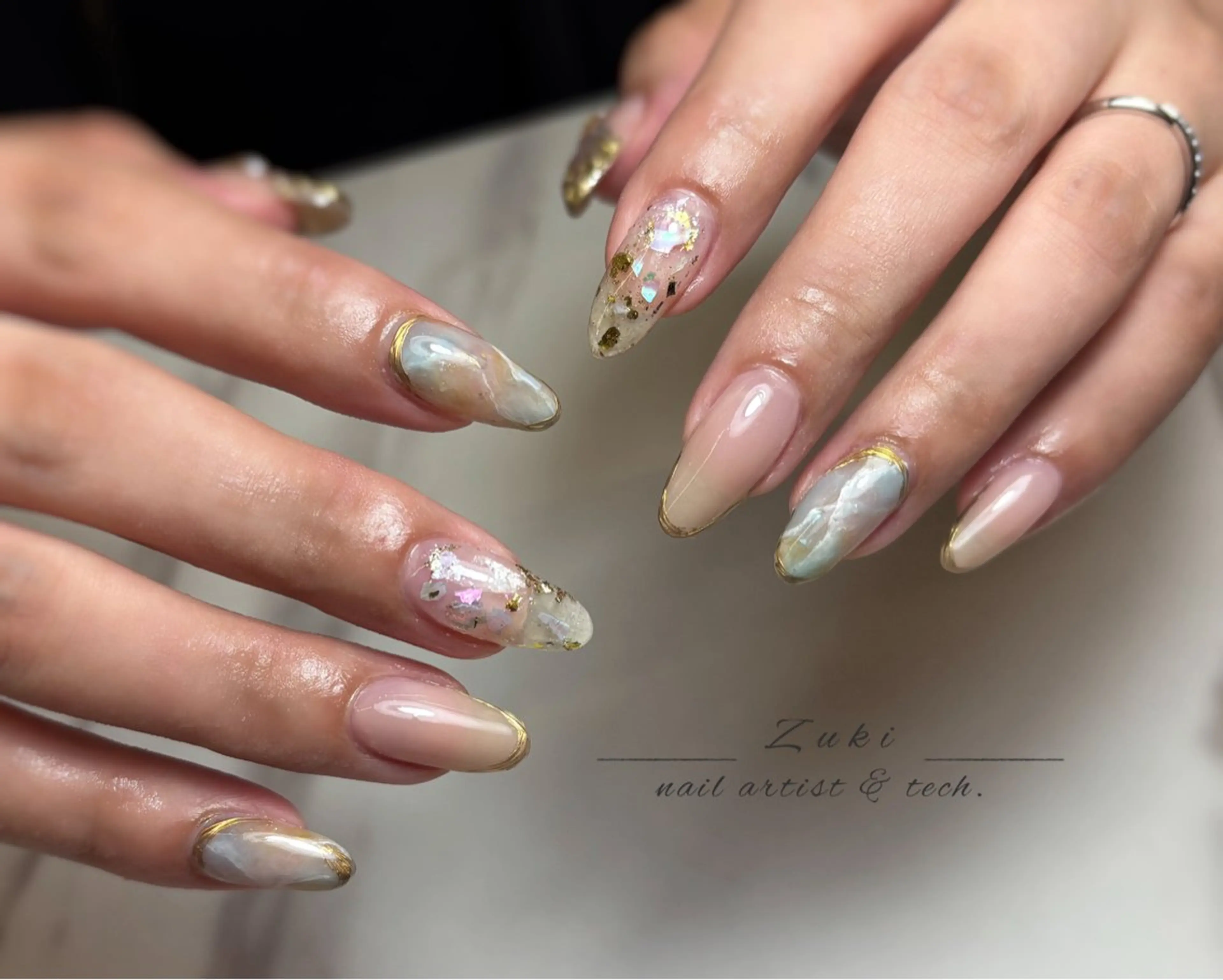 ネイル マグネットネイル ニュアンスネイル ワンホンネイル ハンドネイル zuki🌔nail ┆堺筋本町・心斎橋のネイルデザイン