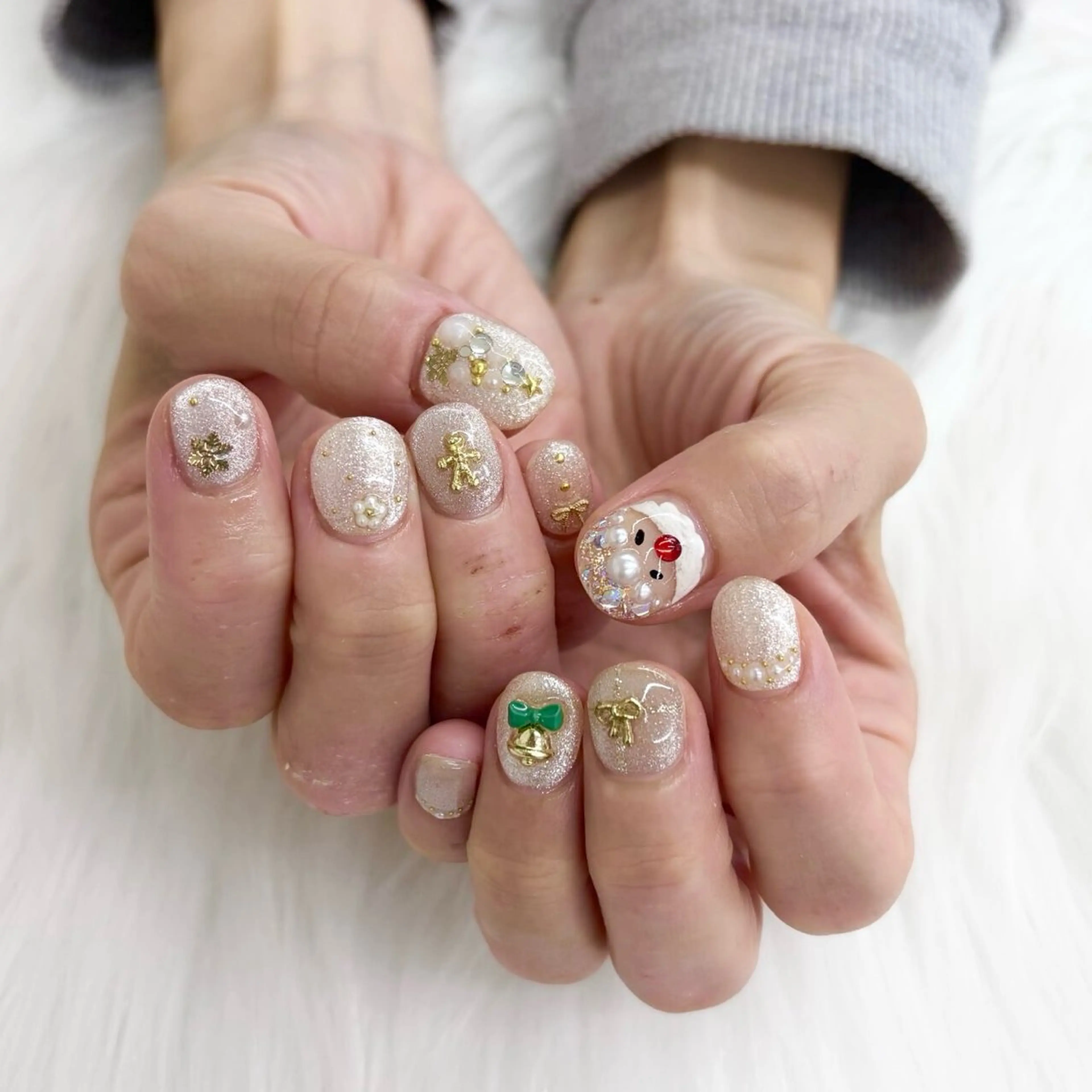 ネイル ショートネイル 冬ネイル クリスマス ハンドネイル Darling nail salonのネイルデザイン