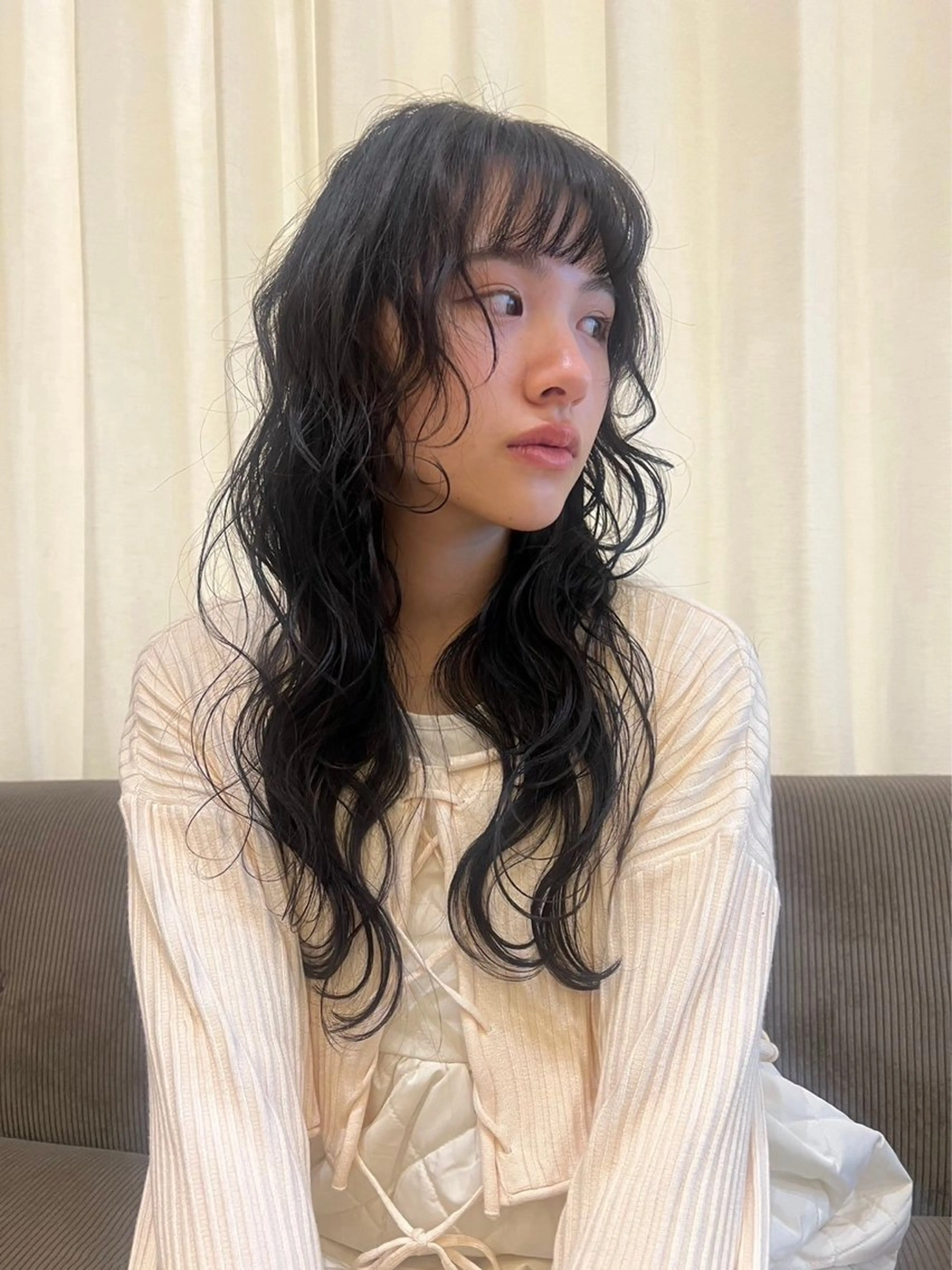 ロング カラー パーマ カット パーマ トリートメント ENIF ヤマグチアツコのヘアスタイル