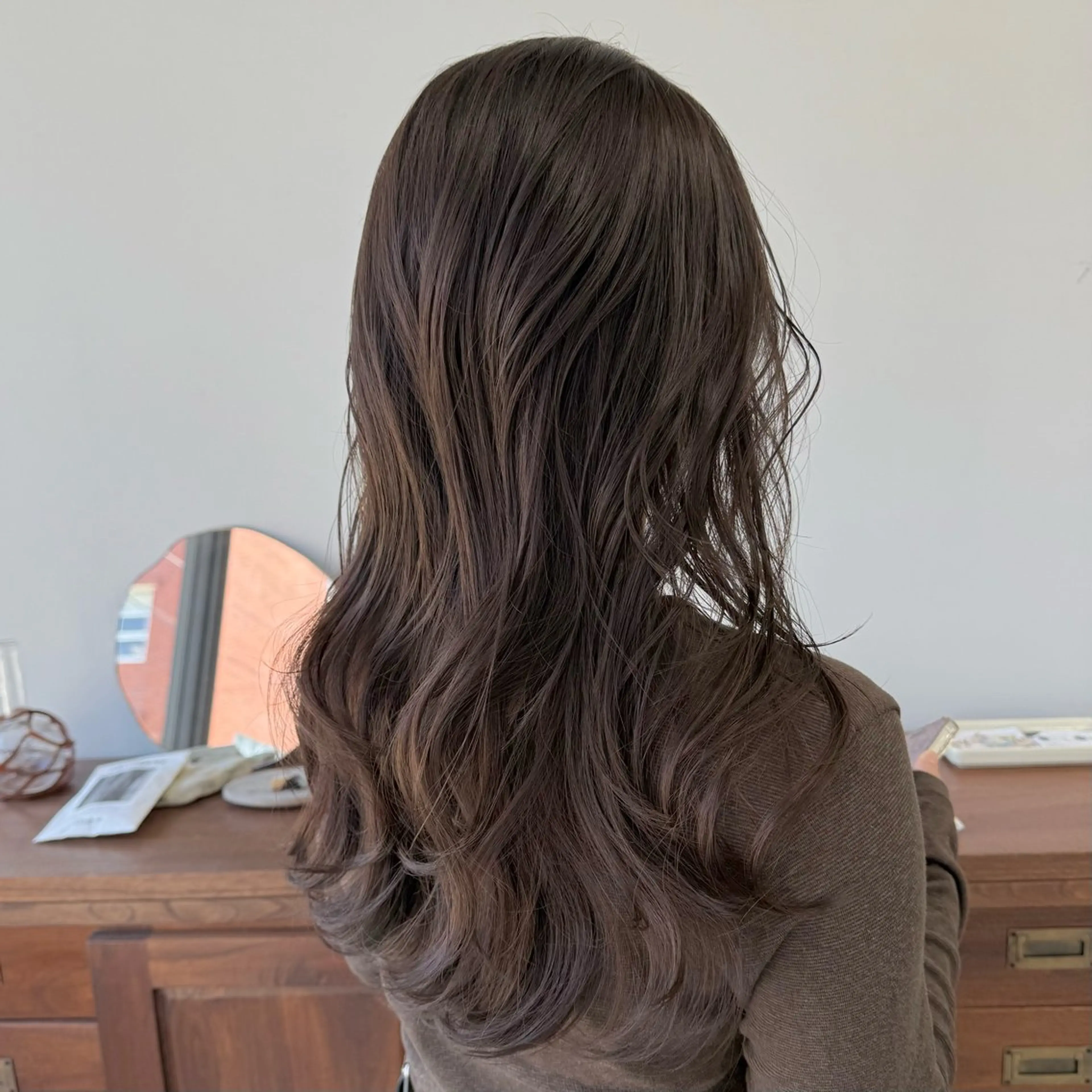 ロング カット ヘアカラー トリートメント 仲村安葉/暖色 カラー/レイヤーのヘアスタイル
