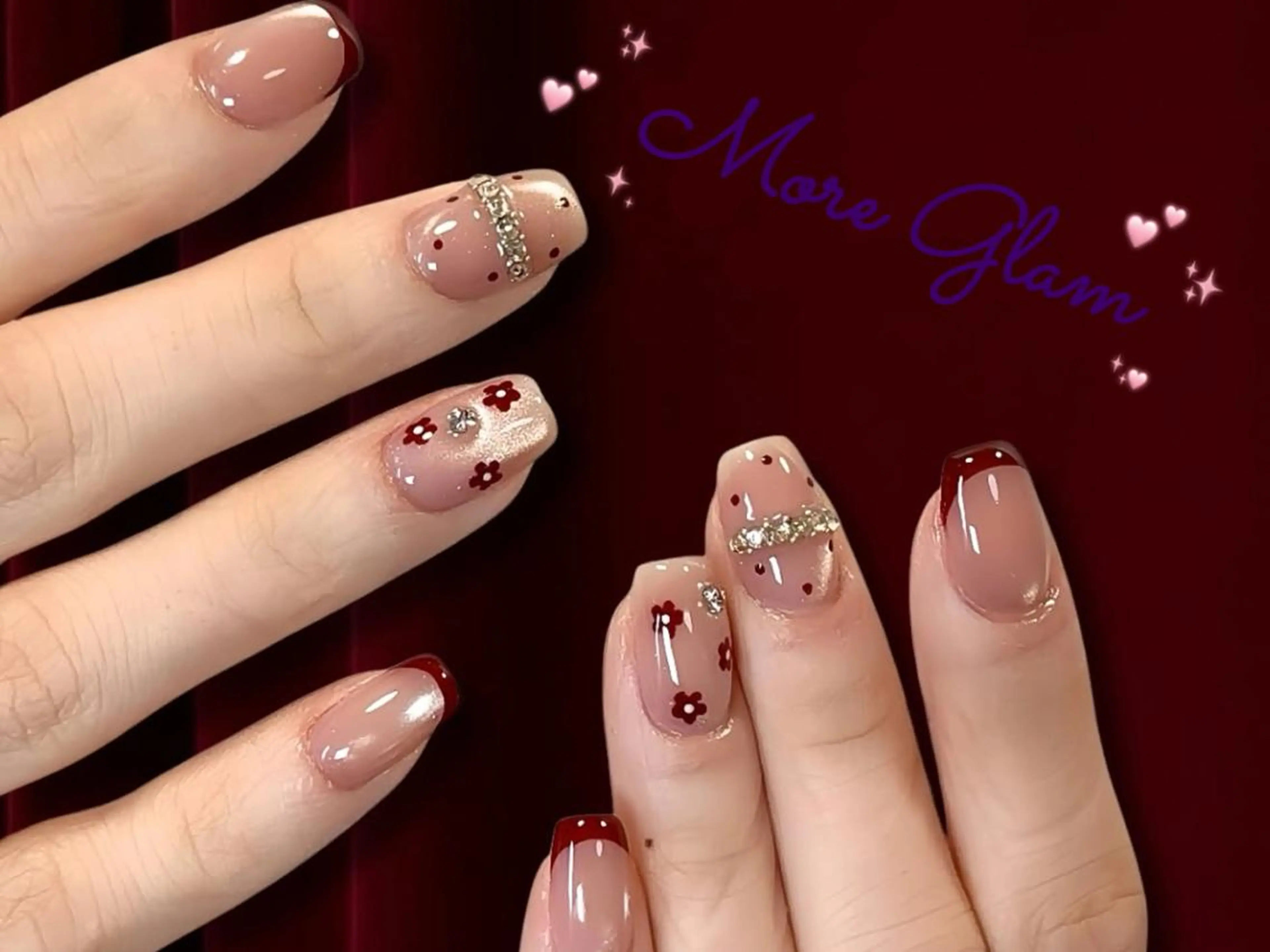 ネイル 長さ出し フットネイル フレンチネイル ジェルネイル ガラスフレンチ More Glam 池袋東口店のネイルデザイン