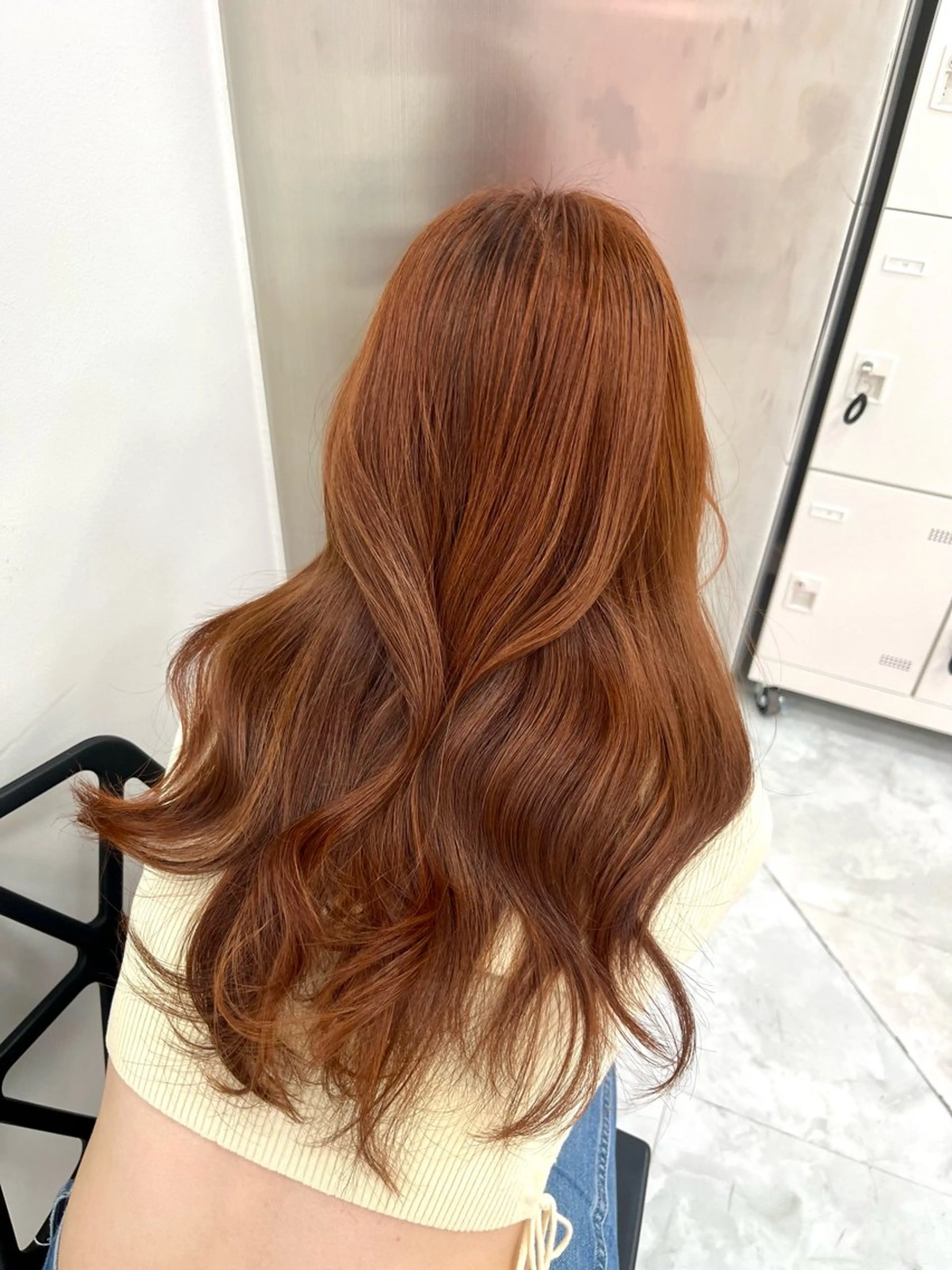 ロング 韓国風カラー 髪質改善 韓国風ヘア トリートメント ❤︎ワンホンガーリー なハイトーンヘア❤︎のヘアスタイル