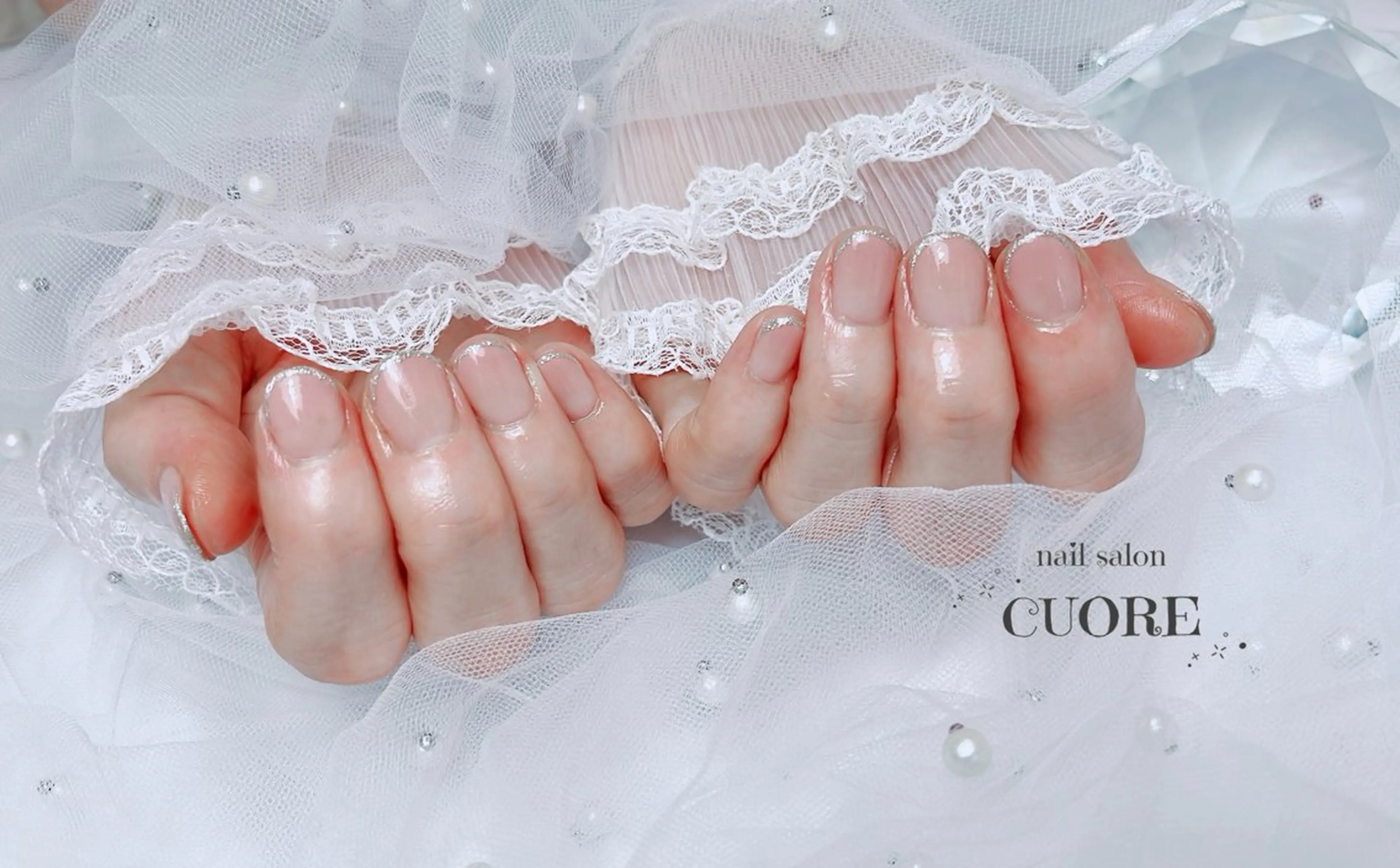 ネイル グラデーション ラメ(グリッター) オフィスネイル シンプルネイル ハンドネイル nail salon CUOREのネイルデザイン