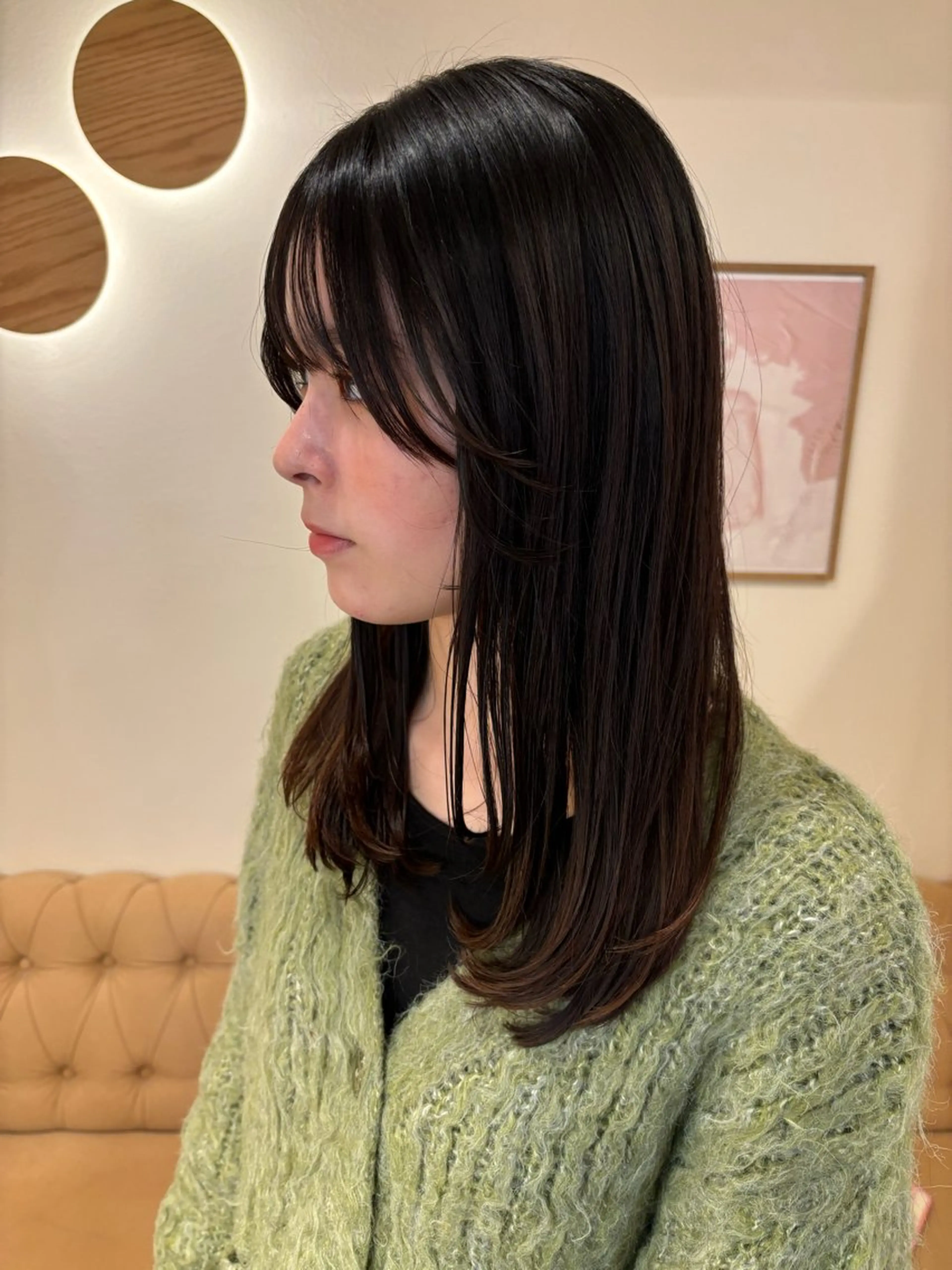 ミディアム レイヤーカット ローレイヤー シンバヒナノ/パーマ レイヤー/髪質改善のヘアスタイル