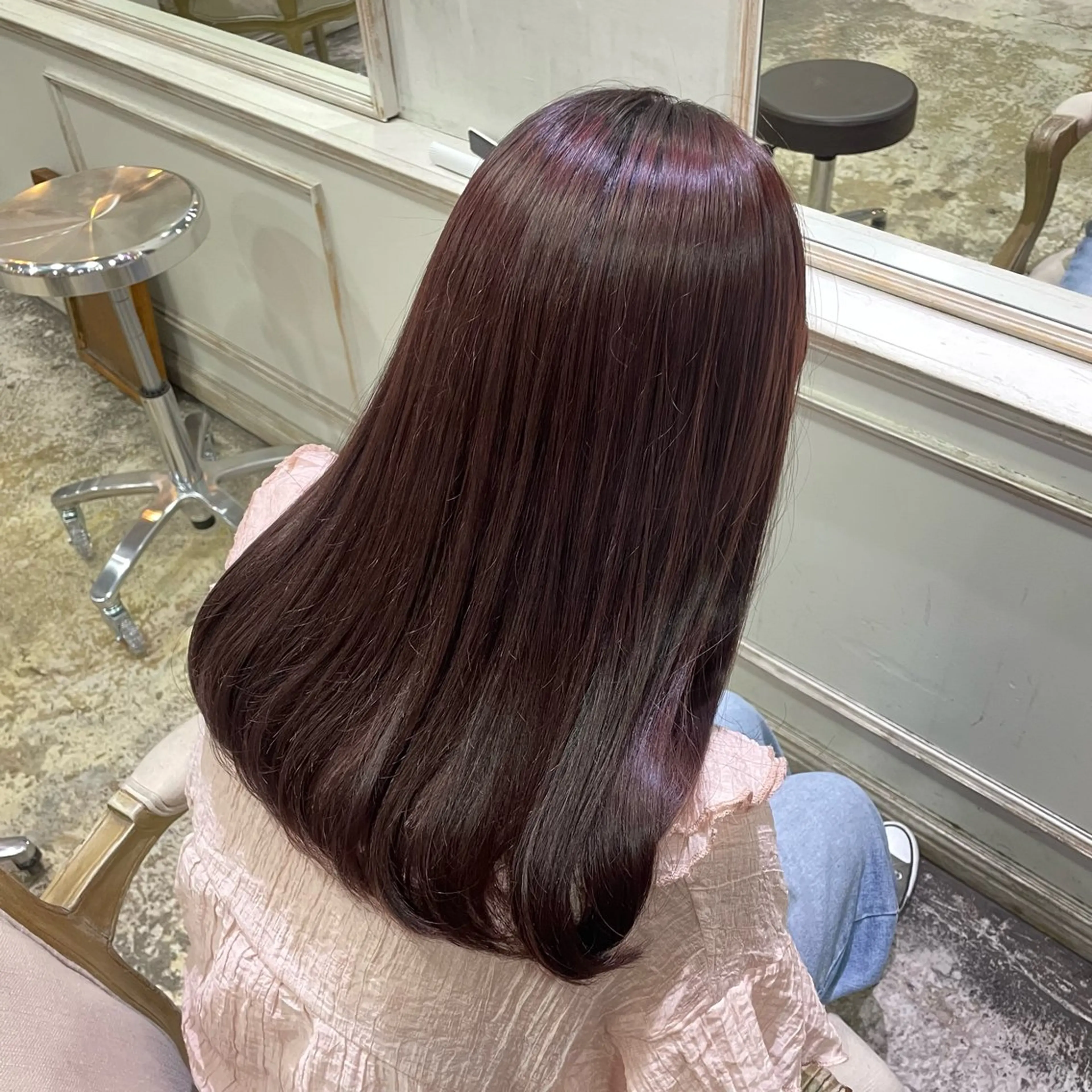 セミロング ヘアカラー トリートメント 柔らかベージュ 🤎YUKAのヘアスタイル