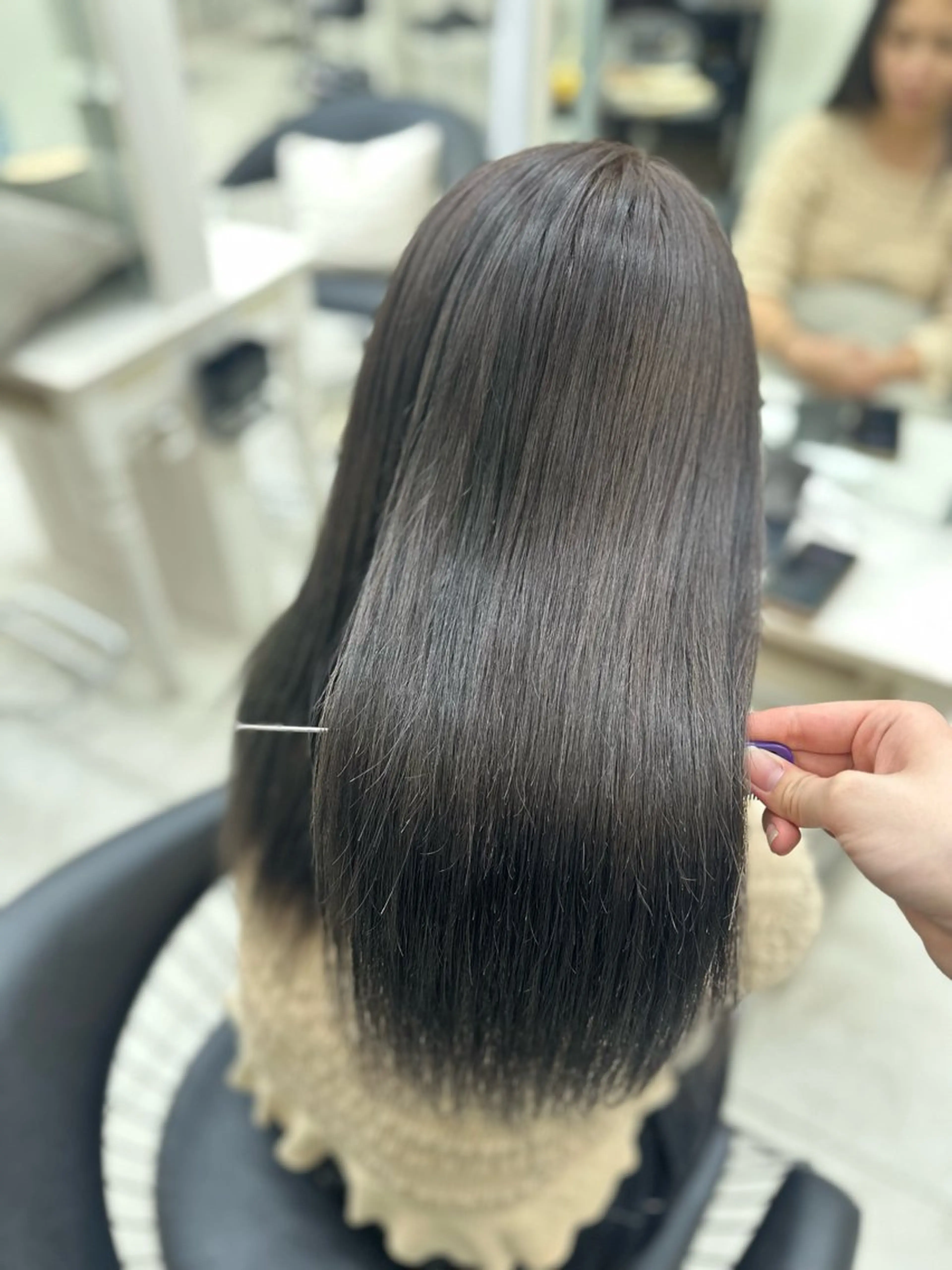 ロング カラー グレージュ イルミナカラー パープルカラー パープルグレージュ ヘアカラー euphoria銀座所属・艶髪／ブリーチ🌟 銀座/HARUKAのヘアスタイル