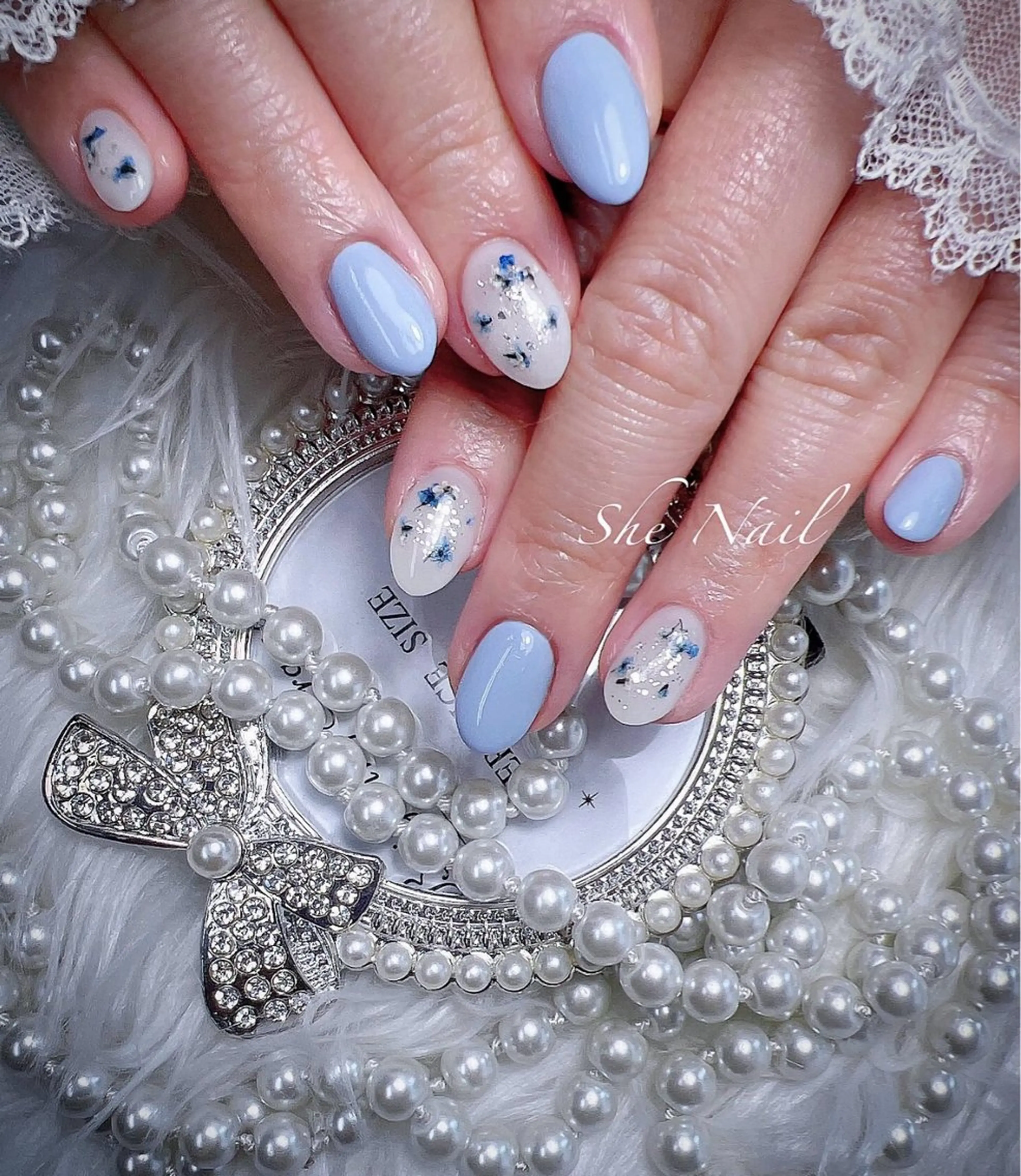 ネイル チークネイル ドット 長さ出し マグネットネイル 持ち込み She   Nail所属・ISA_ BELLAのネイルデザイン