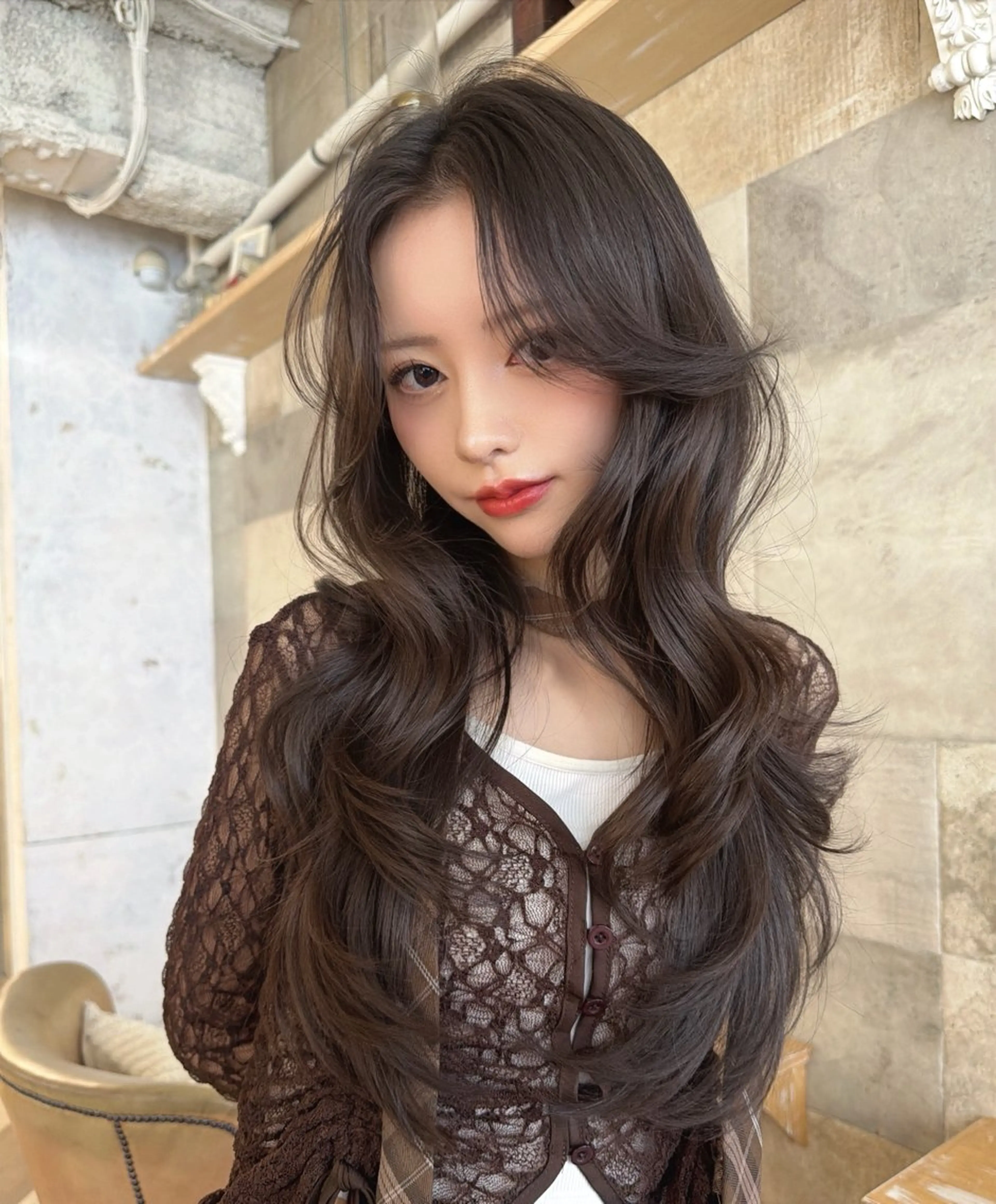 ロング カット ヘアカラー トリートメント 棚瀬 寧麻のヘアスタイル