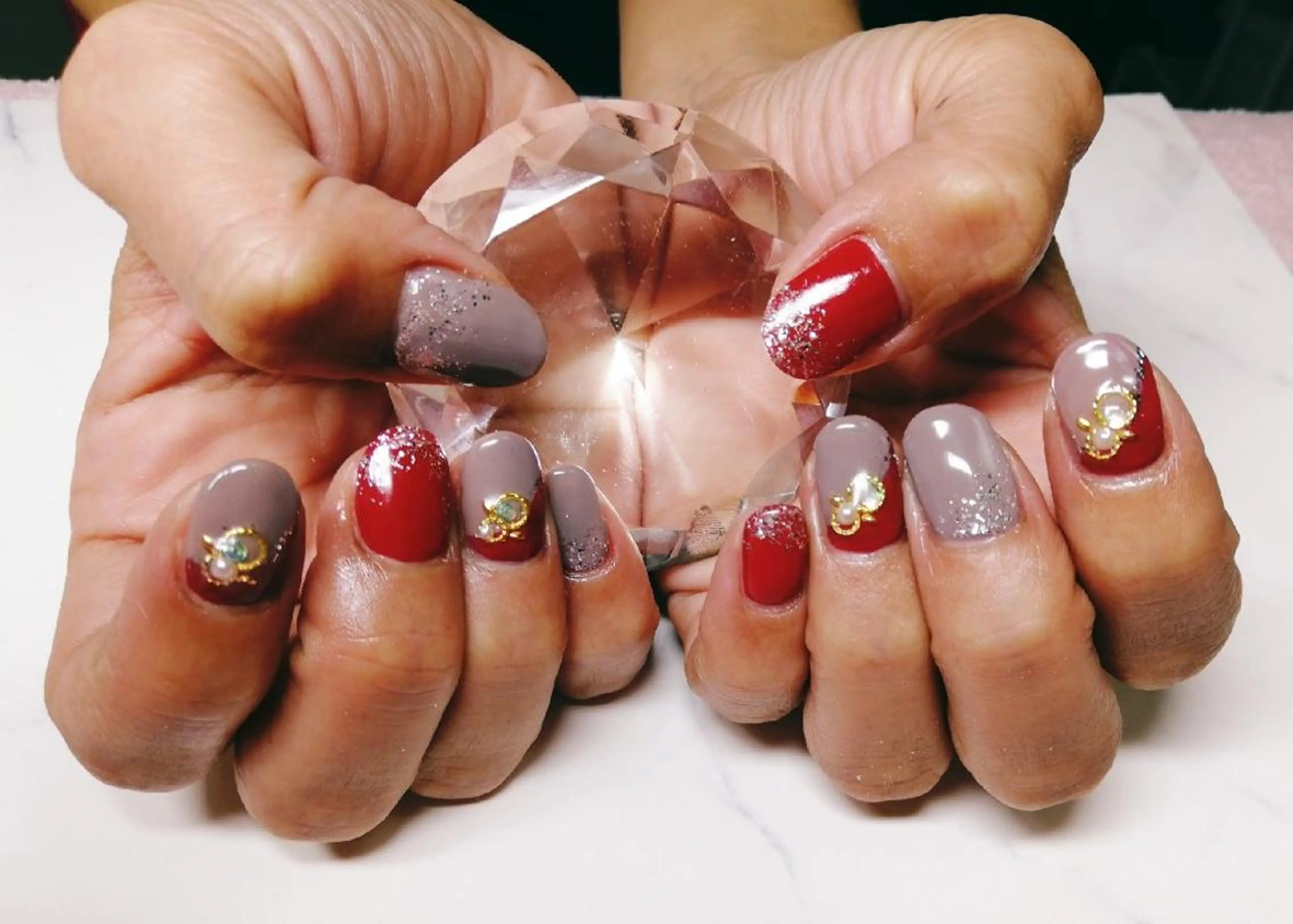 ネイル ボルドー ハンドネイル Nail Salon macherieのネイルデザイン