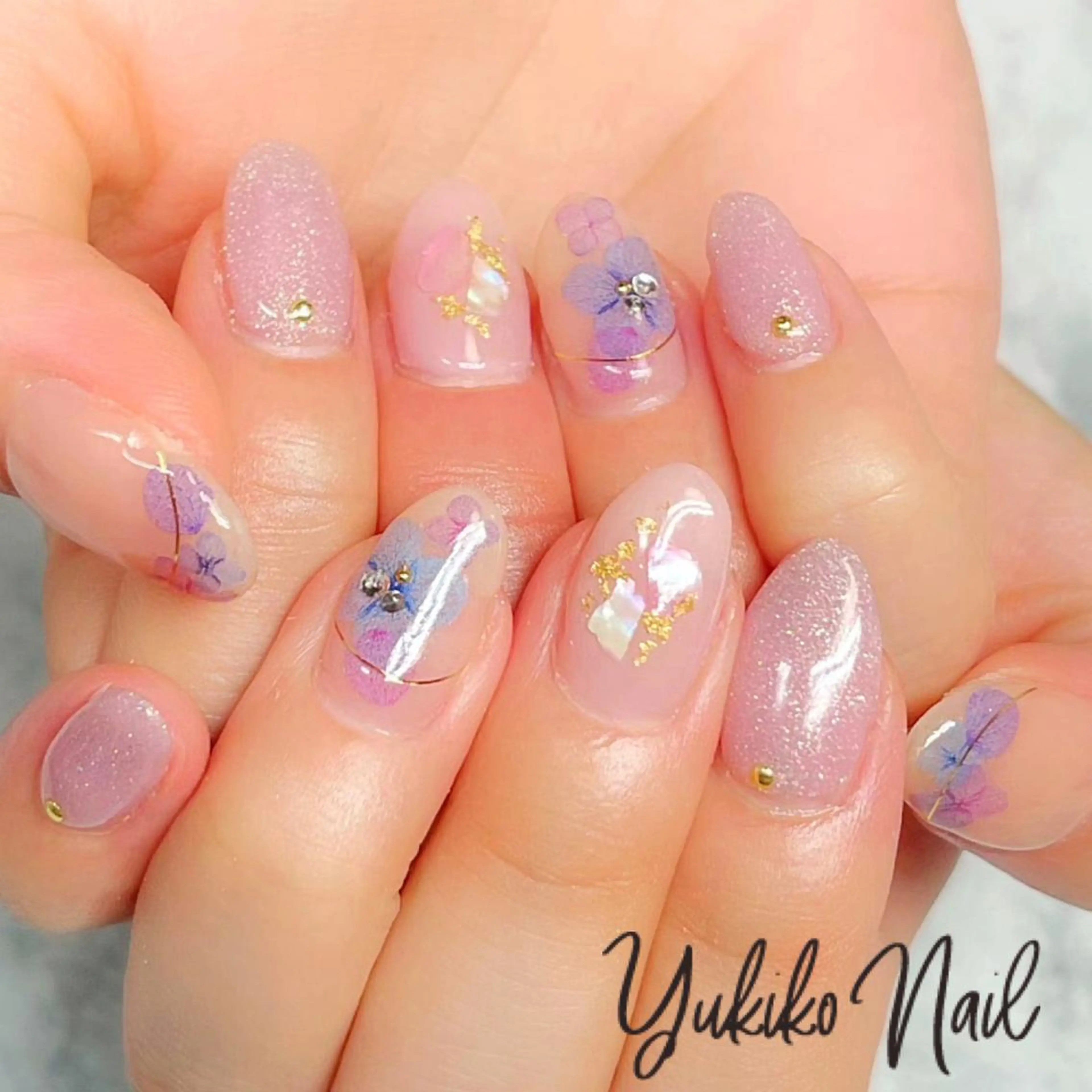 ネイル オフィスネイル ピンク ユキコ ネイルのネイルデザイン